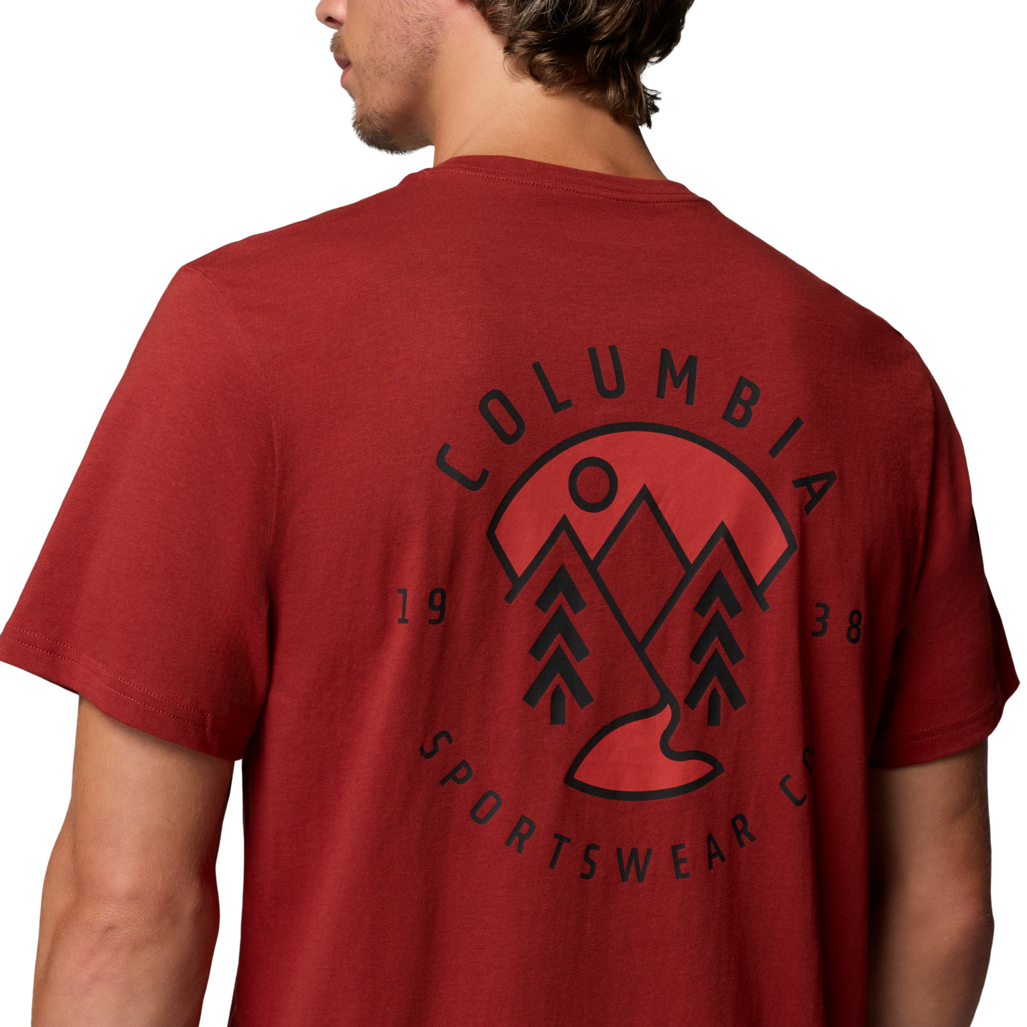 Columbia Men's CSC Outdoor Back Graphic 100% Organic Cotton Short Sleeve Tee Red Oxide Naturally Boundless 632 2155021