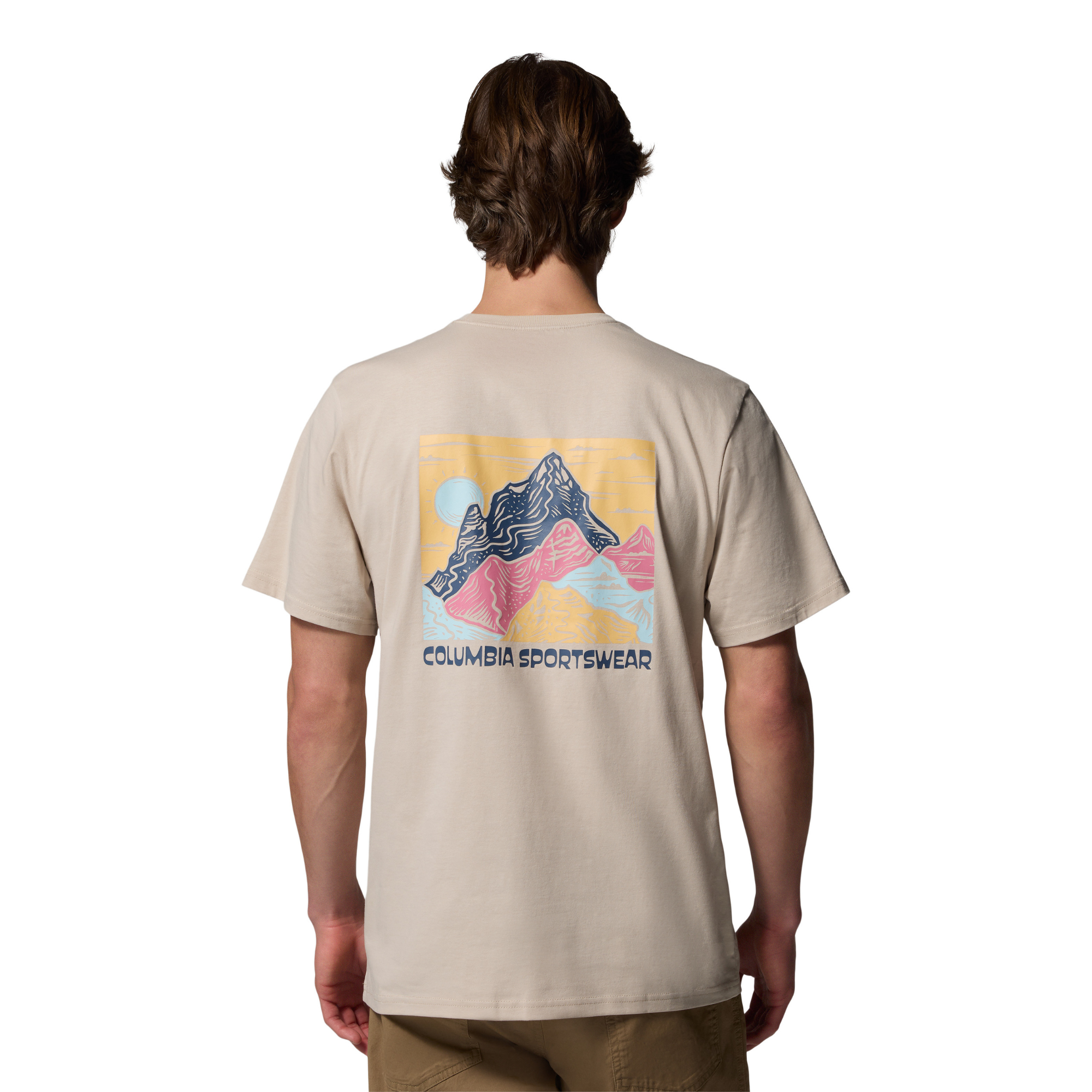 Columbia Men's CSC Outdoor Back Graphic Organic Cotton Tee (Dark Stone/Sunscape)