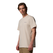 Load image into Gallery viewer, Columbia Men's CSC Outdoor Back Graphic Organic Cotton Tee (Dark Stone/Sunscape)