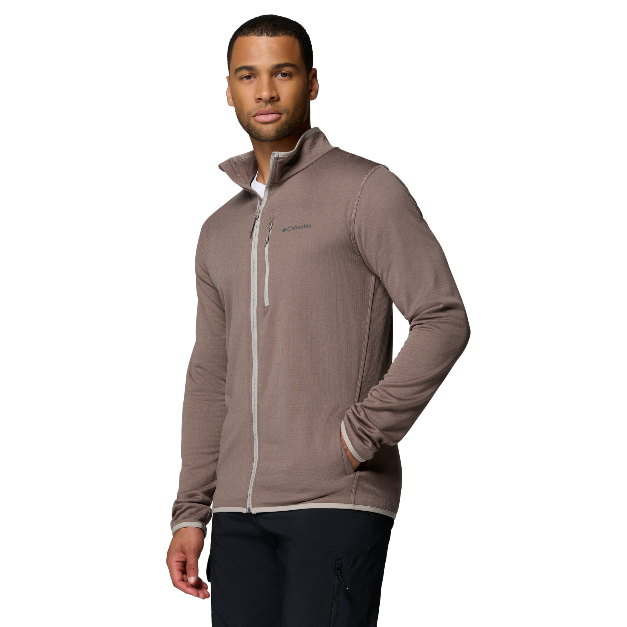 Columbia Men's Essential Hike Grid Full Zip Fleece (Iron/Flint Grey)