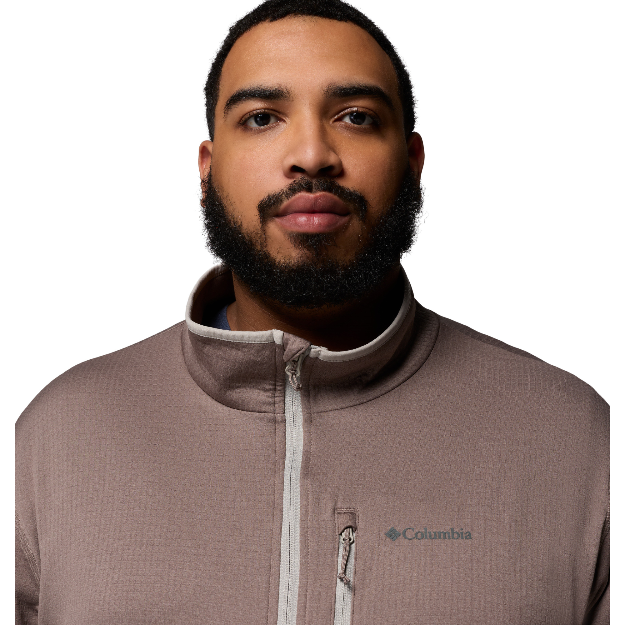 Columbia Men's Essential Hike Grid Full Zip Fleece (Iron/Flint Grey)