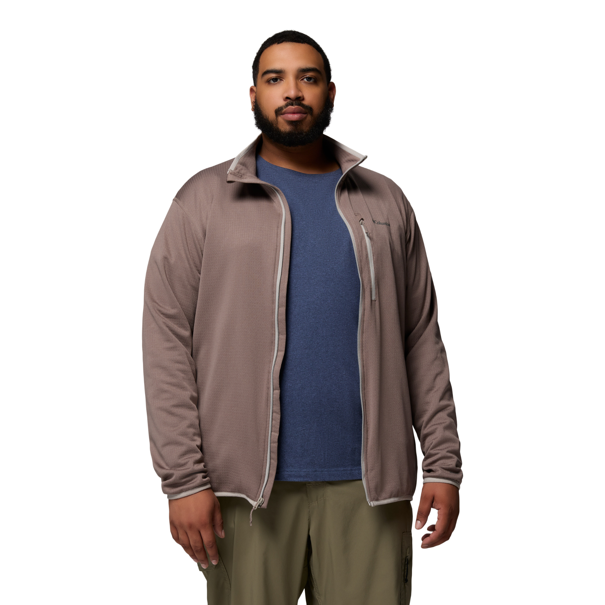 Columbia Men's Essential Hike Grid Full Zip Fleece (Iron/Flint Grey)