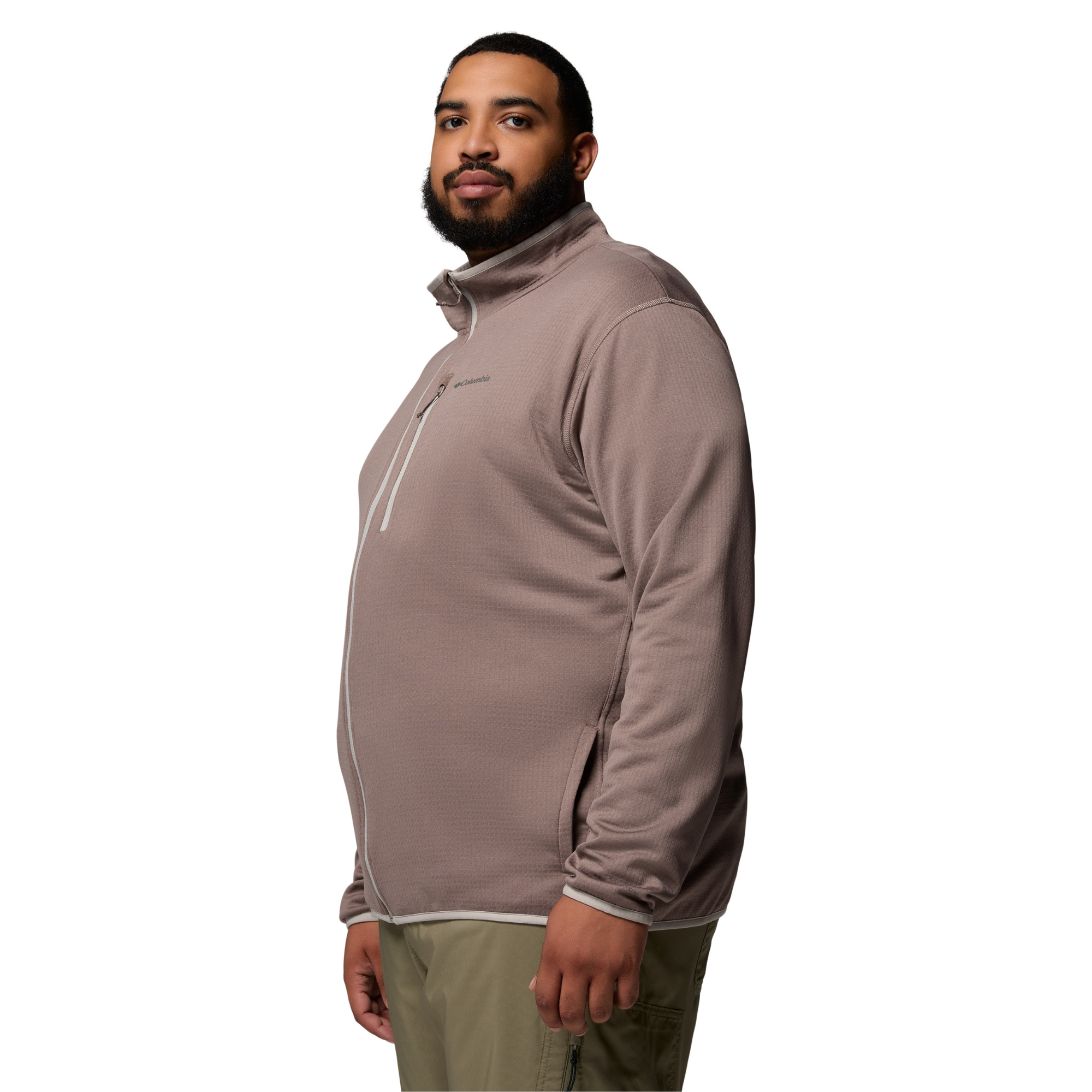 Columbia Men's Essential Hike Grid Full Zip Fleece (Iron/Flint Grey)
