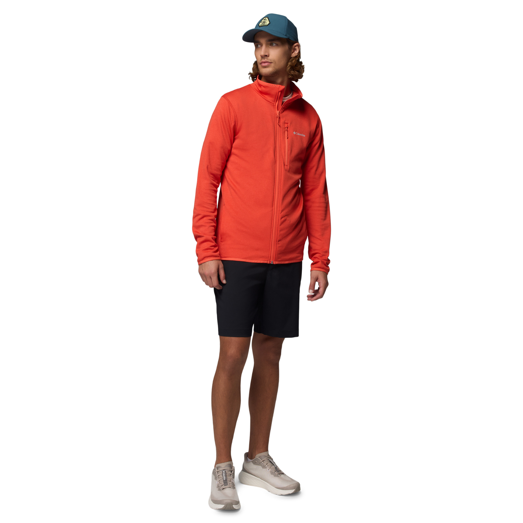 Columbia Men's Essential Hike Grid Full Zip Fleece (Super Sonic/Zing)