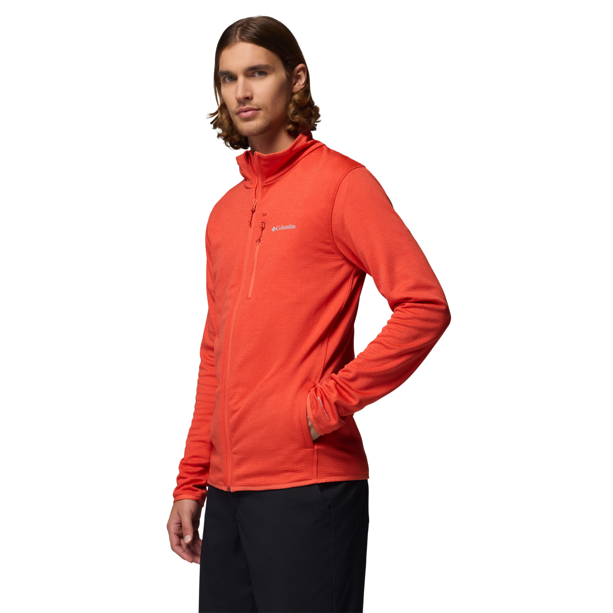 Columbia Men's Essential Hike Grid Full Zip Fleece (Super Sonic/Zing)