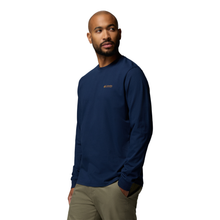 Load image into Gallery viewer, Columbia Men's Explorers Canyon Long Sleeve T-Shirt (Collegiate Navy/Branded Blanket)