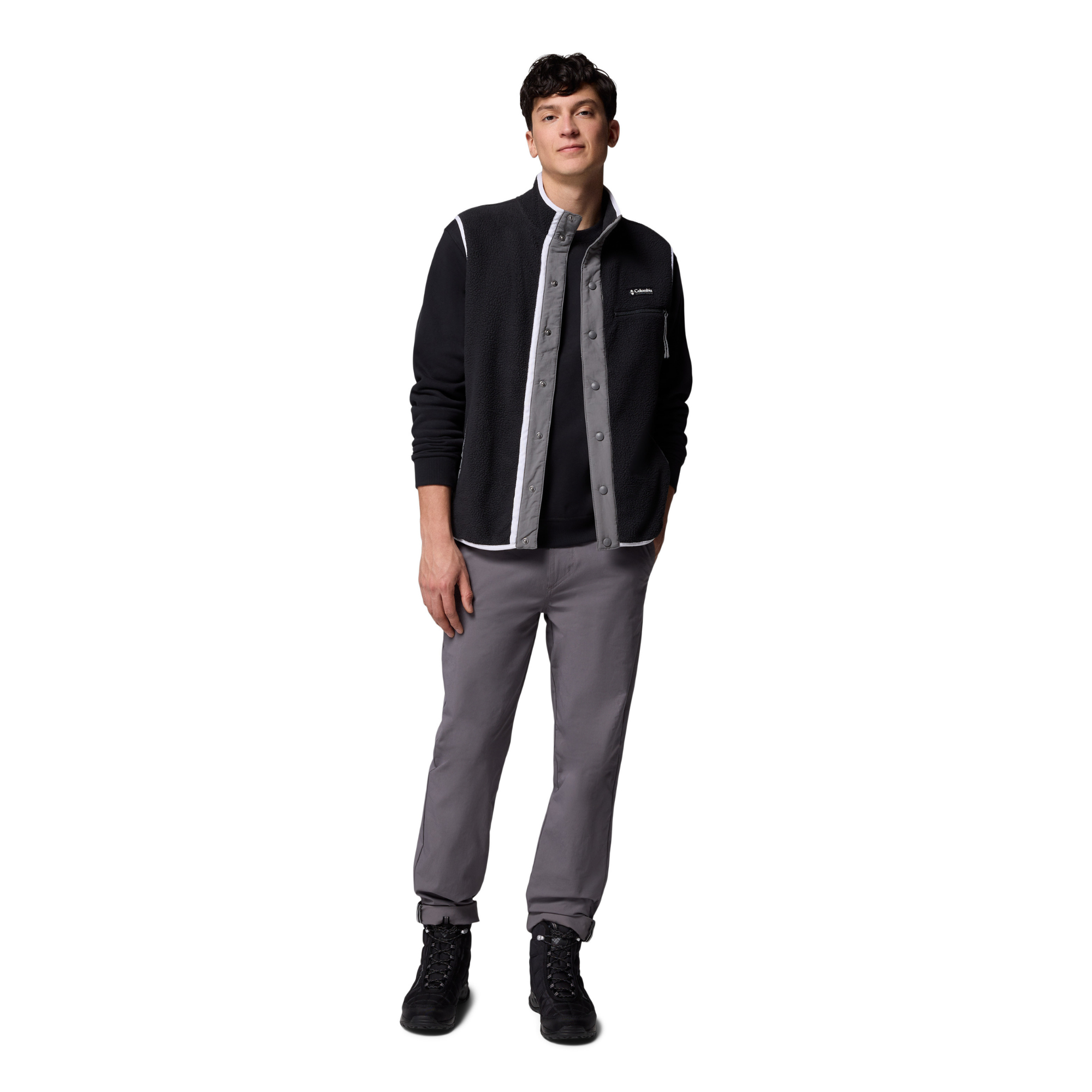 Columbia Men's Helvetia II Full Snap Fleece Vest (Black)