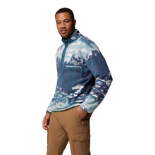 Load image into Gallery viewer, Columbia Men's Helvetia II Printed Half Snap Fleece Top (Crushed Blue Sisters)