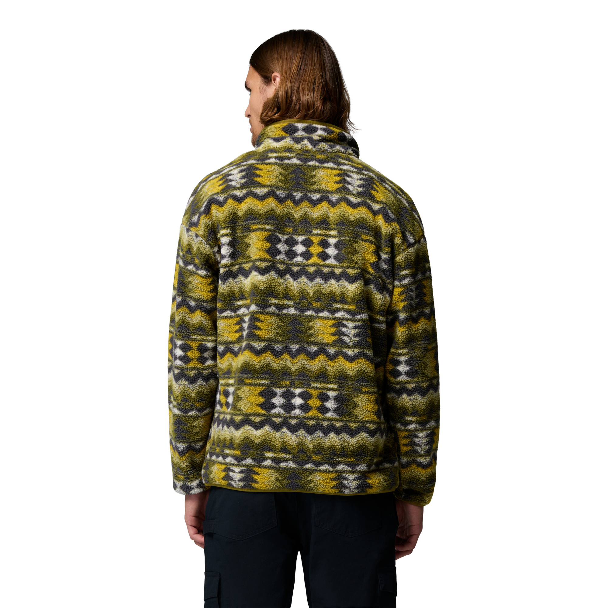 Columbia Men's Helvetia II Printed Half Snap Fleece Top (Mossy Green/Retrotree)