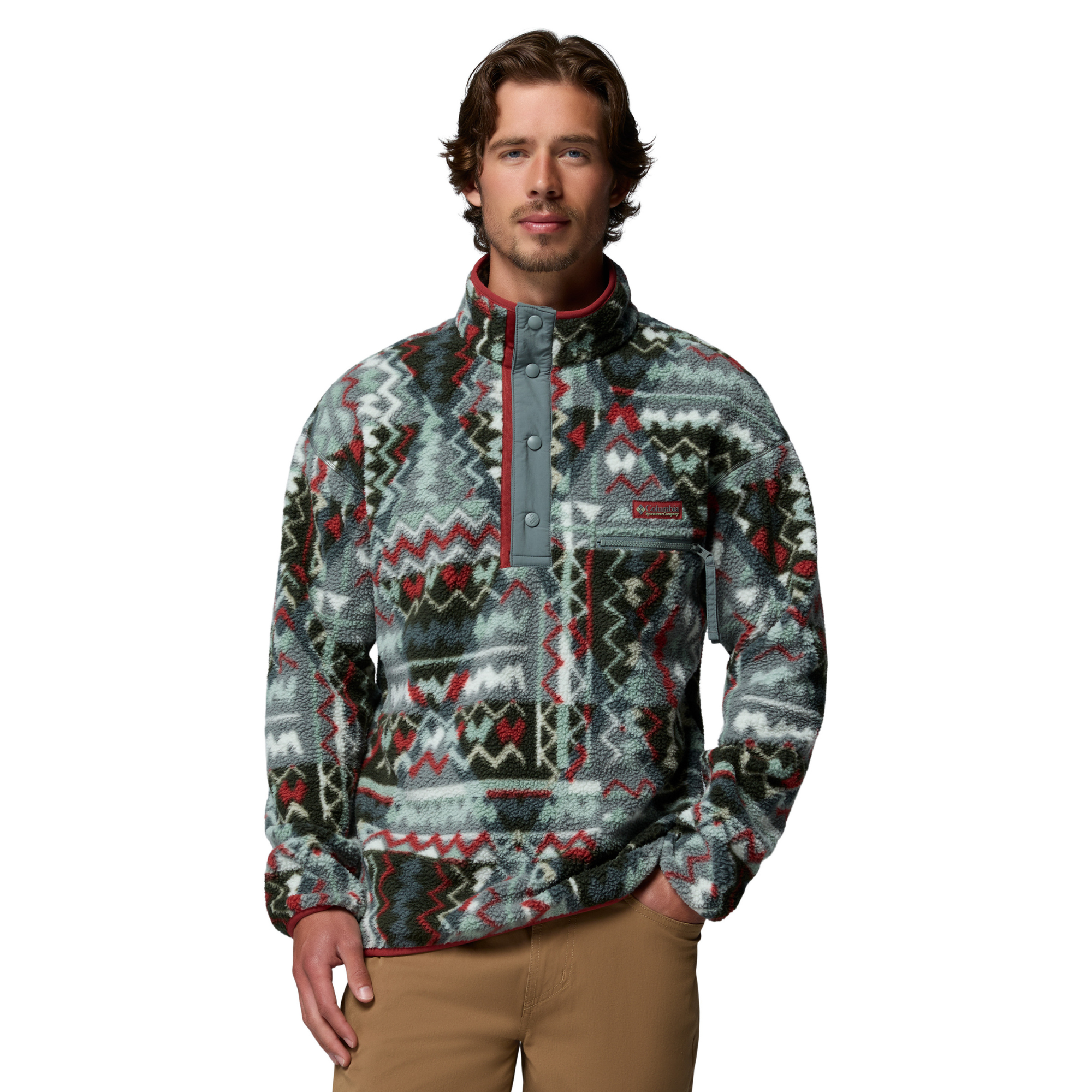 Columbia Men's Helvetia II Printed Half Snap Fleece Top Sedona Sage Geomix 343 2098461