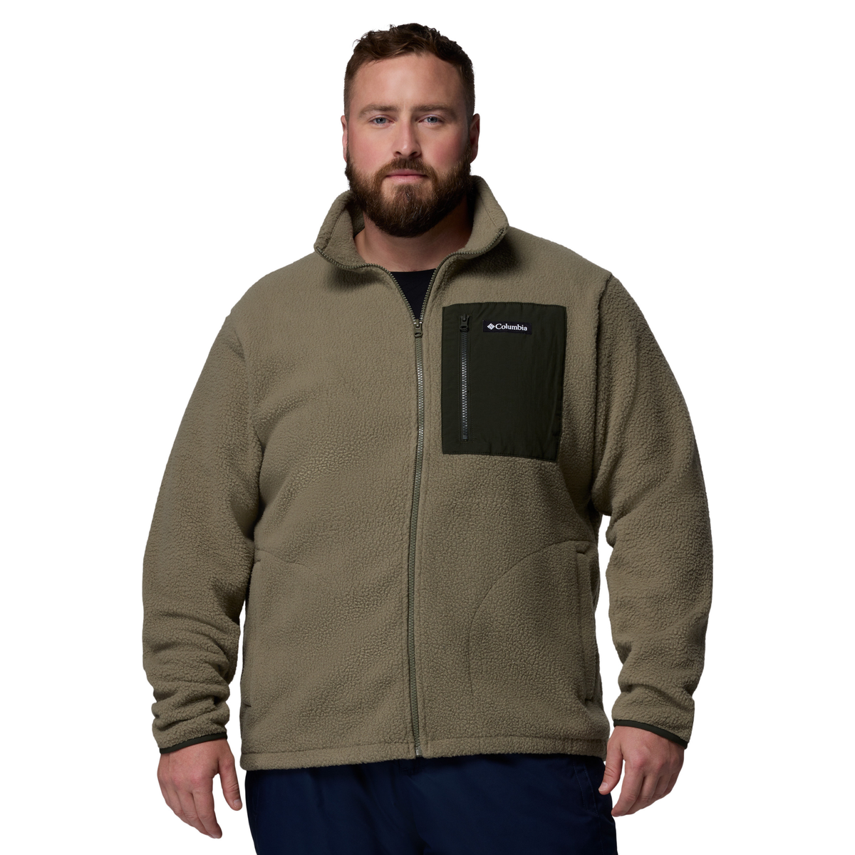Columbia Men's Jasper Ridge Pebbled Full Zip Fleece (Stone Green/Greenscape)