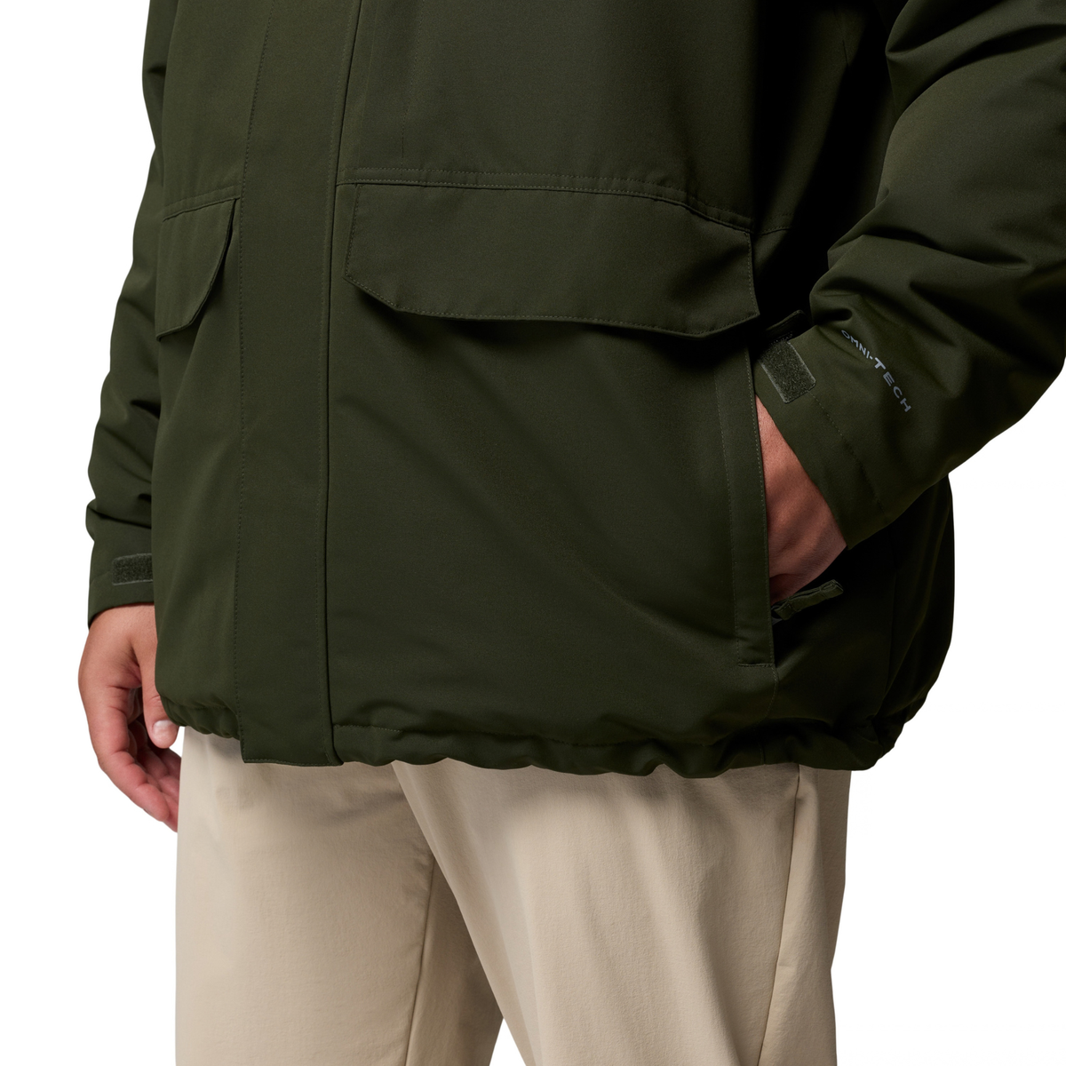 Columbia Men's Landroamer Fleece Lined Waterproof Jacket Greenscape Stone Green 366 2174421