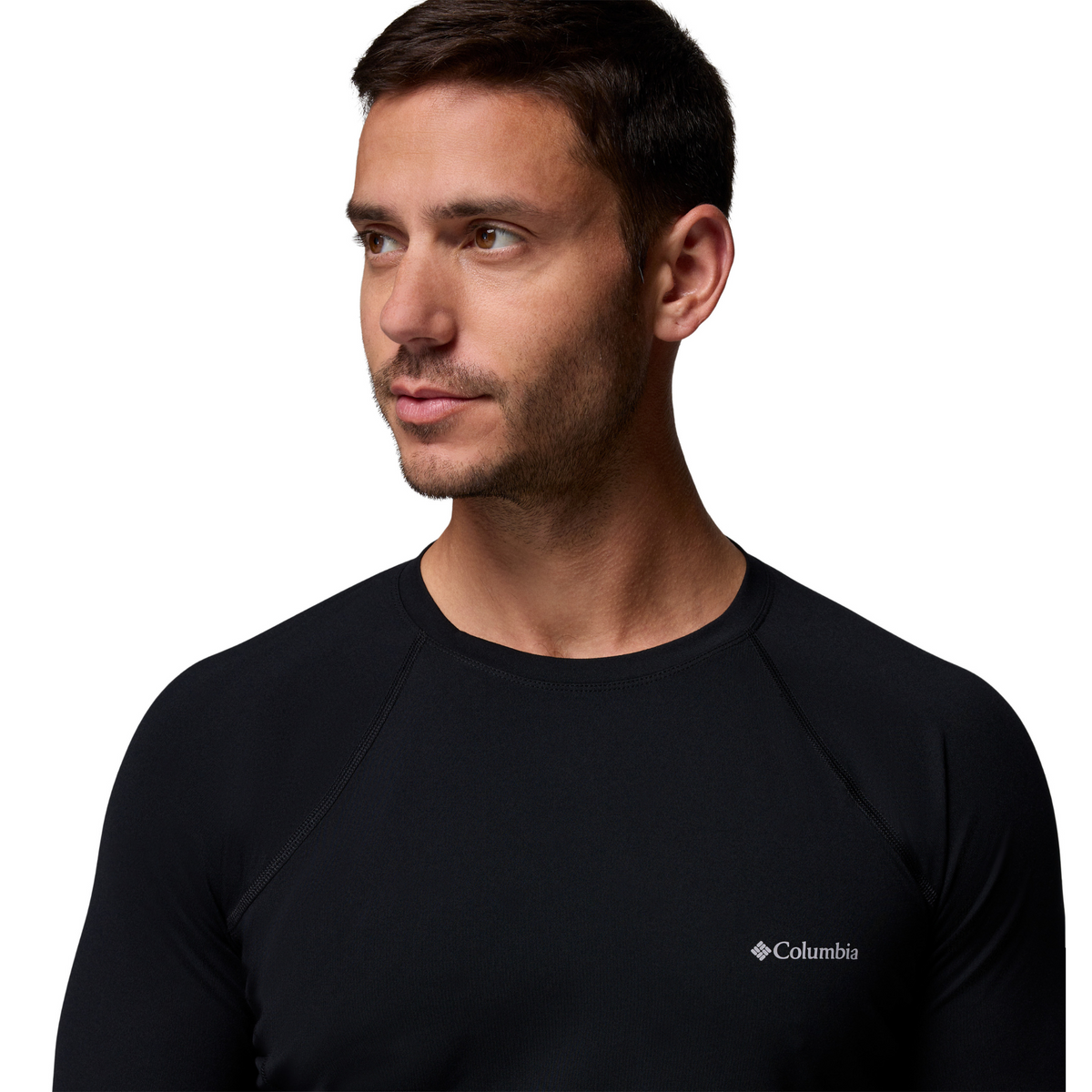 Columbia Men's Midweight Stretch Long Sleeve Crew Baselayer Top (Black)
