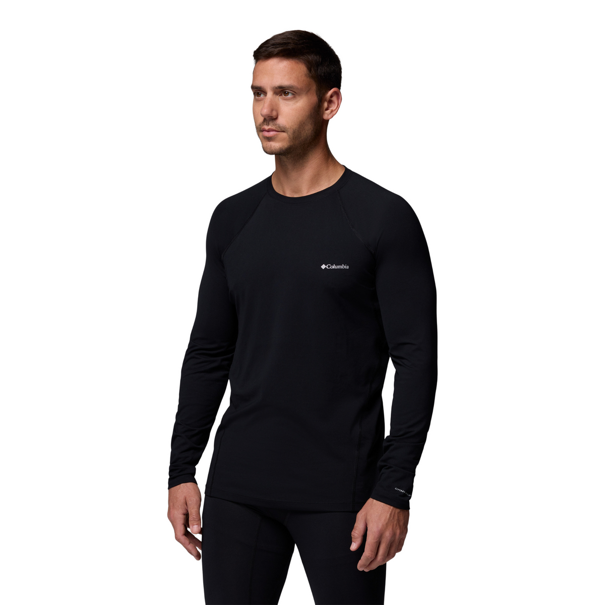 Columbia Men's Midweight Stretch Long Sleeve Crew Baselayer Top (Black)