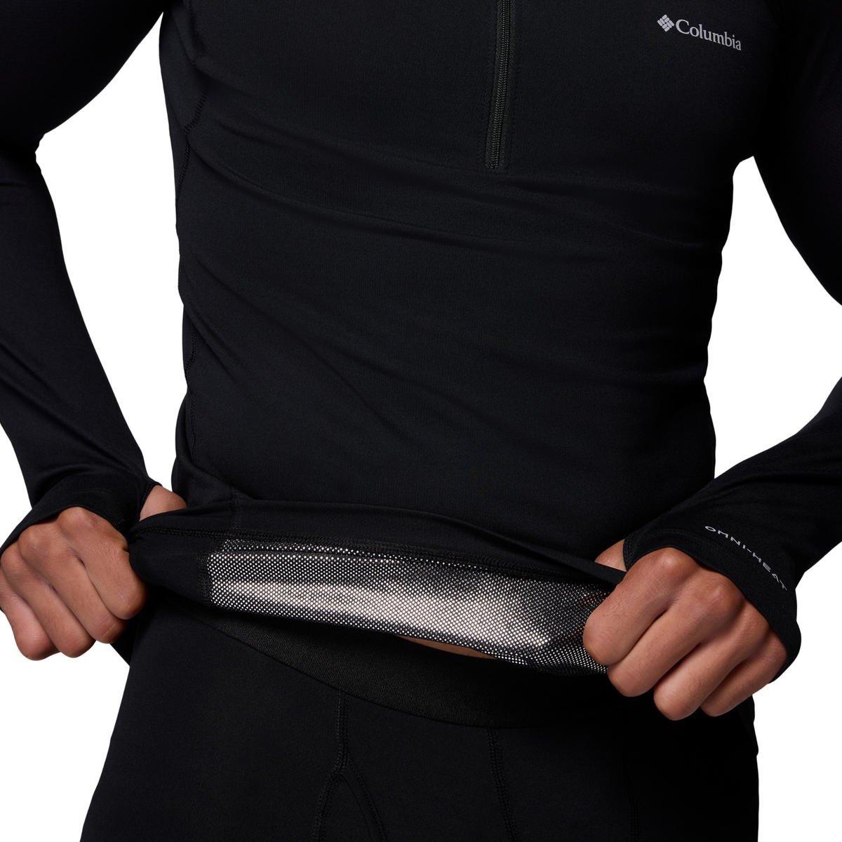Columbia Men's Omni Heat Midweight Stretch Long Sleeve Half Zip Baselayer Base Layer Black 011 1638571