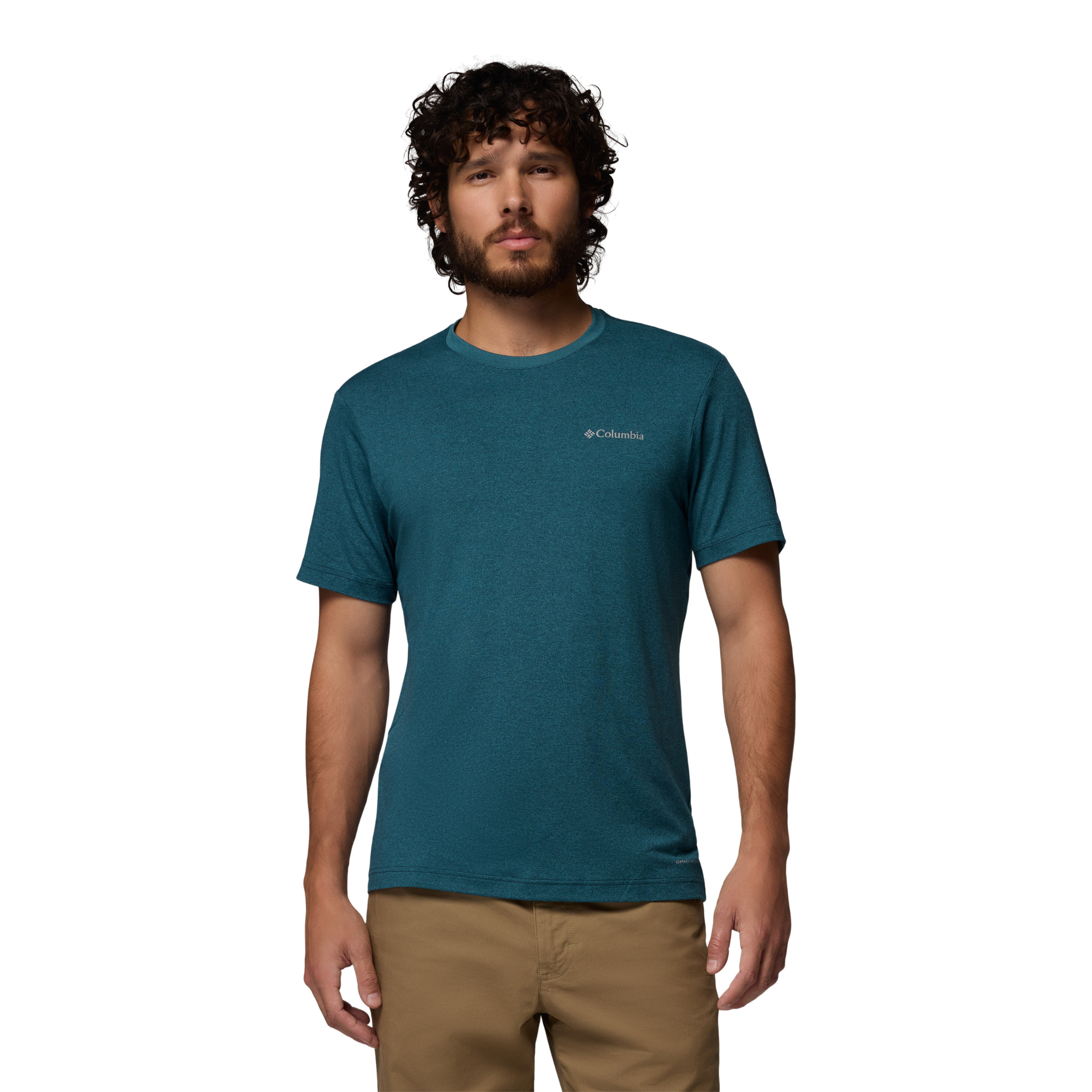 Columbia Men's Parsons Point Back Graphic UPF50 Short Sleeve Tee (Everblue Heather/Splatter Gem)