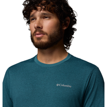 Load image into Gallery viewer, Columbia Men's Parsons Point Back Graphic UPF50 Short Sleeve Tee (Everblue Heather/Splatter Gem)