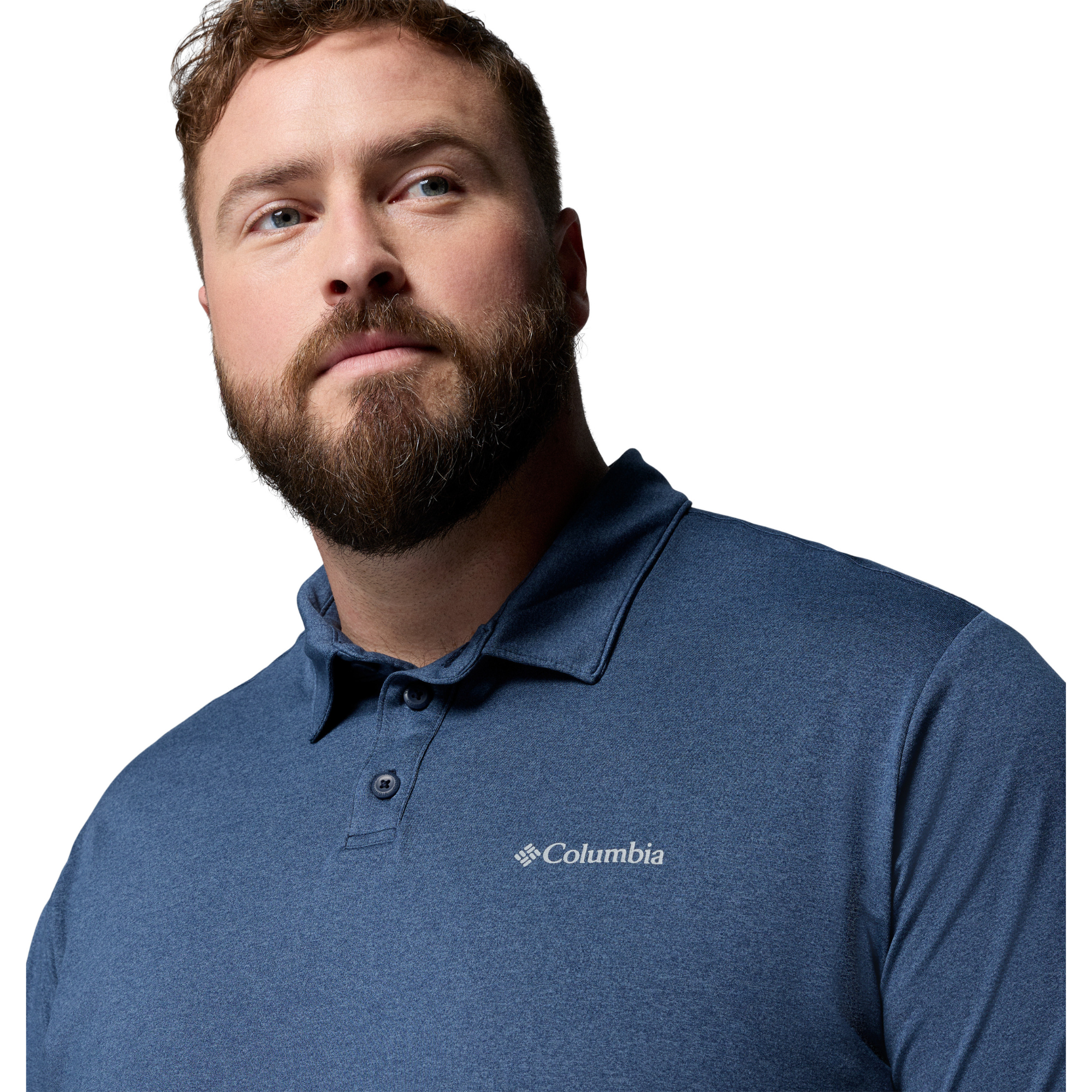 Columbia Men's Parsons Point Technical Polo Shirt (Collegiate Navy/Heather/Mountain Blue)