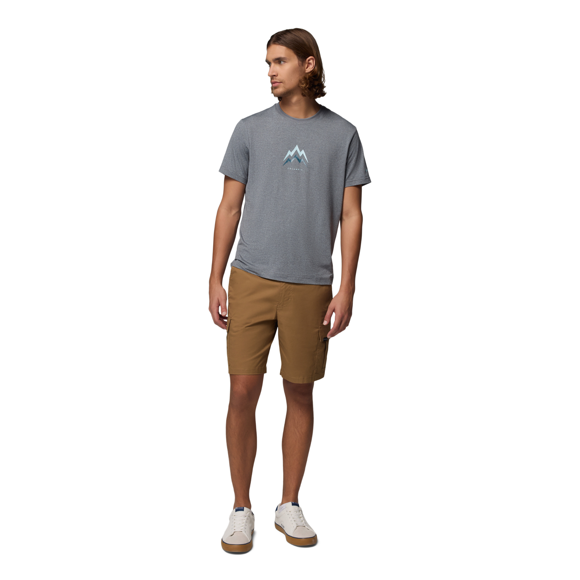 Columbia Men's Parsons Point Graphic Short Sleeve Tee (City Grey Heather/Pointed Peaks)