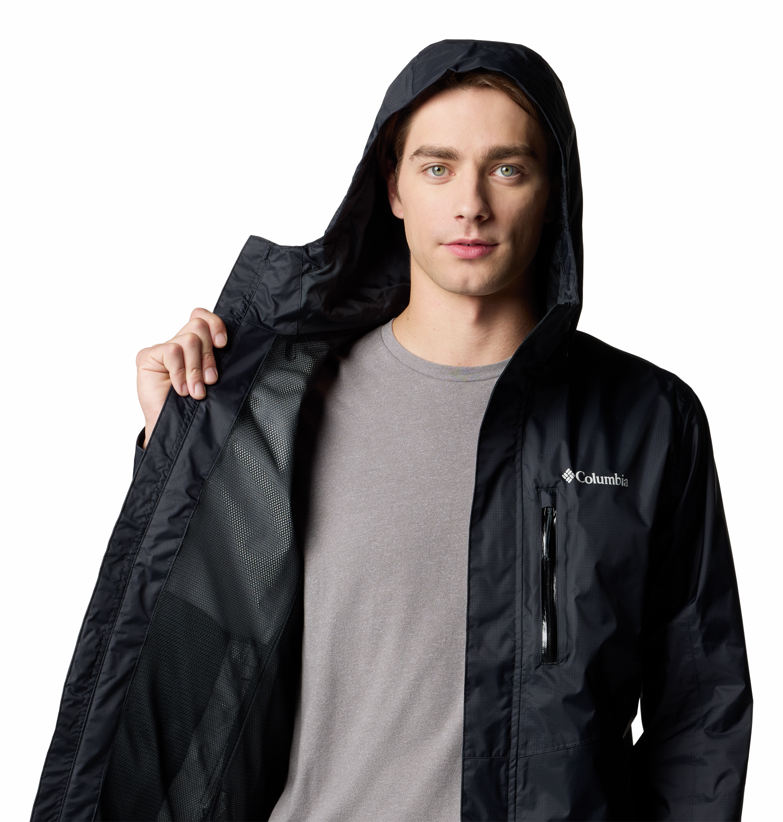 Columbia Men's Pouring Adventure III Packable Waterproof Jacket (Black)