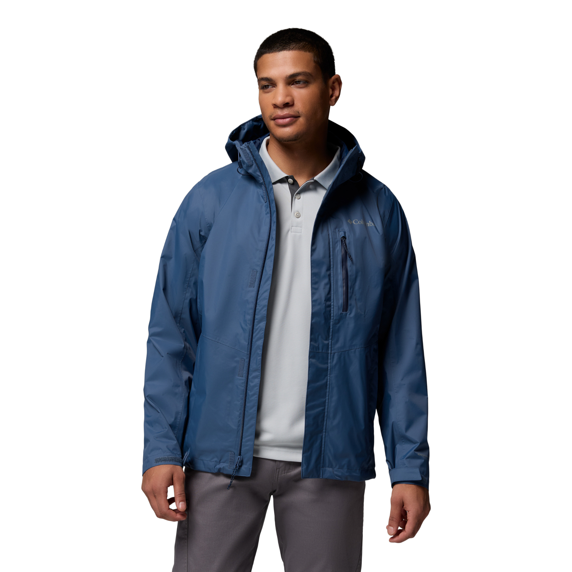 Columbia Men's Pouring Adventure III Packable Waterproof Jacket (Dark Mountain)