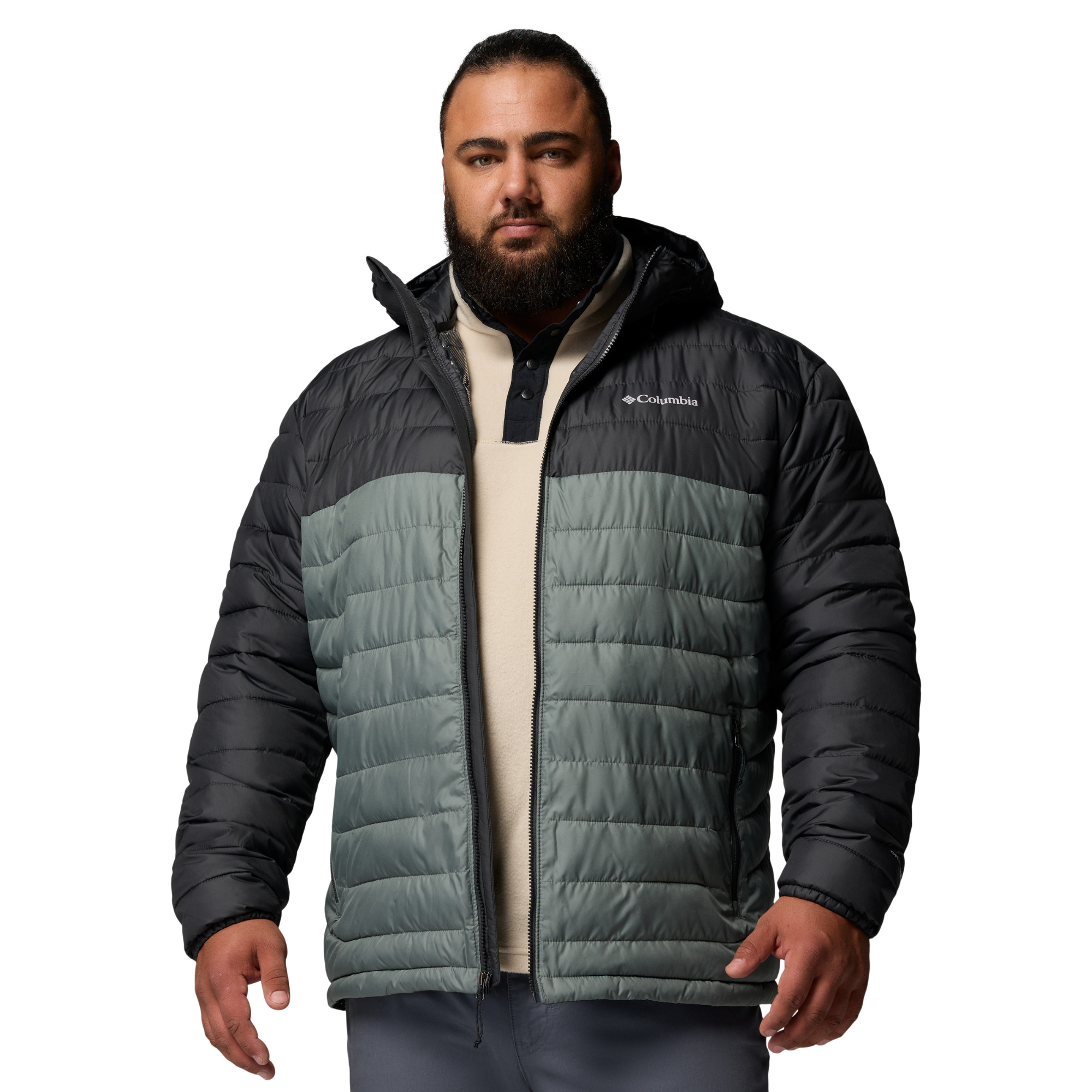 Columbia Men's Powder Lite II Hooded Insulated Jacket Sedona Sage Shark 342 2086944