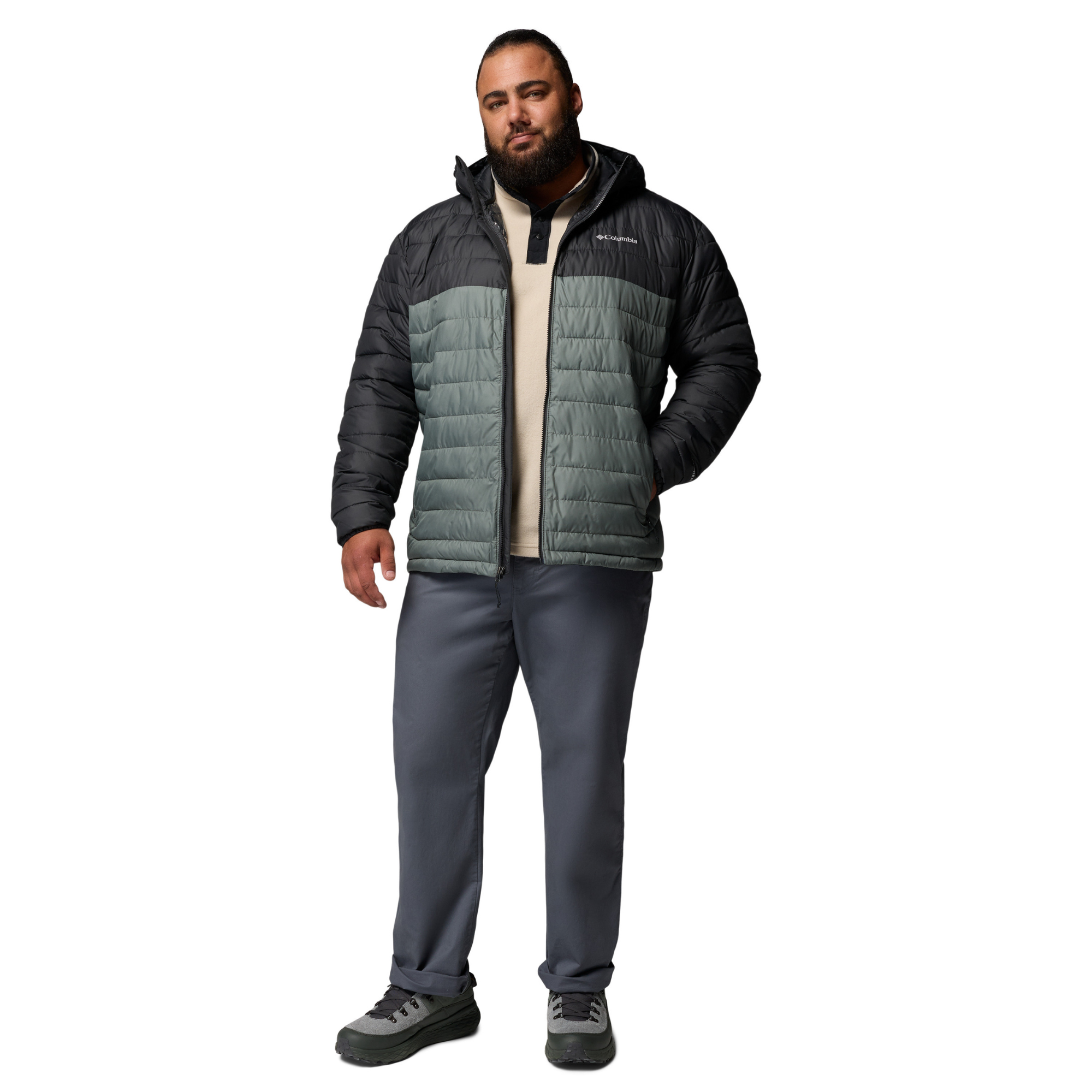 Columbia Men's Powder Lite II Hooded Insulated Jacket Sedona Sage Shark 342 2086944