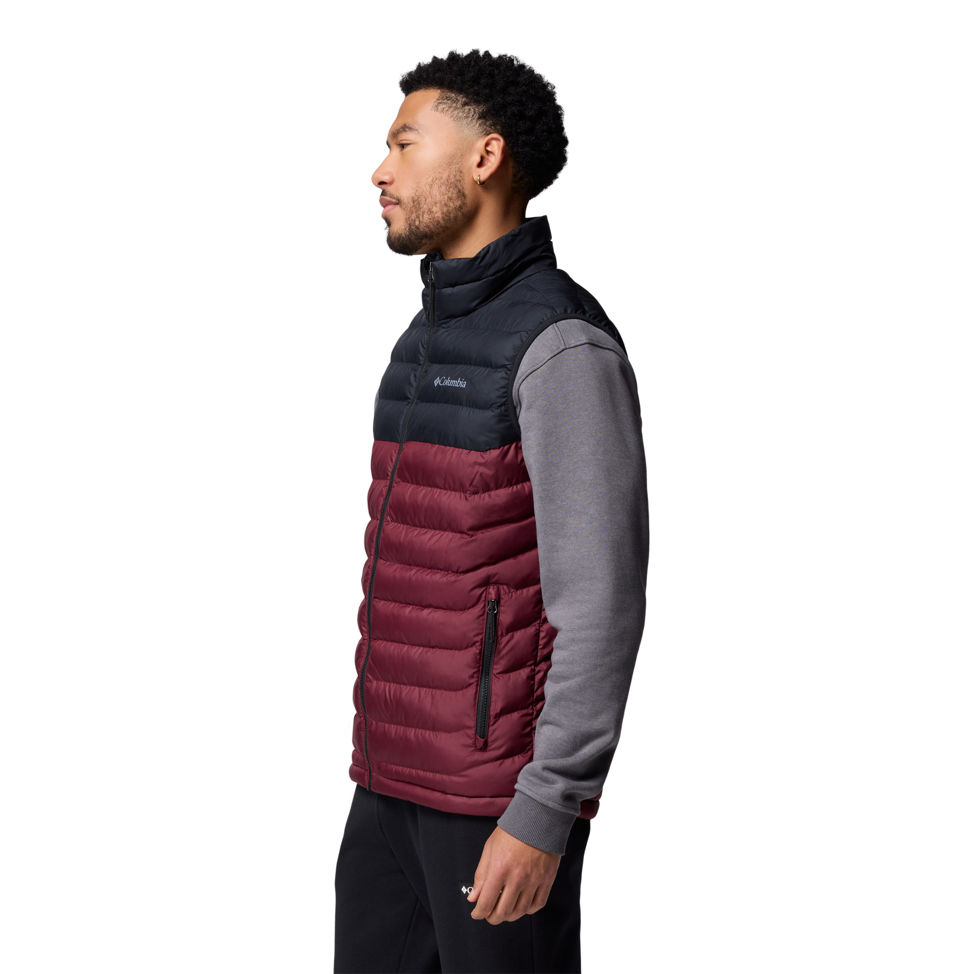 Columbia Men's Powder Lite II Insulated Vest (Rich Wine/Black)