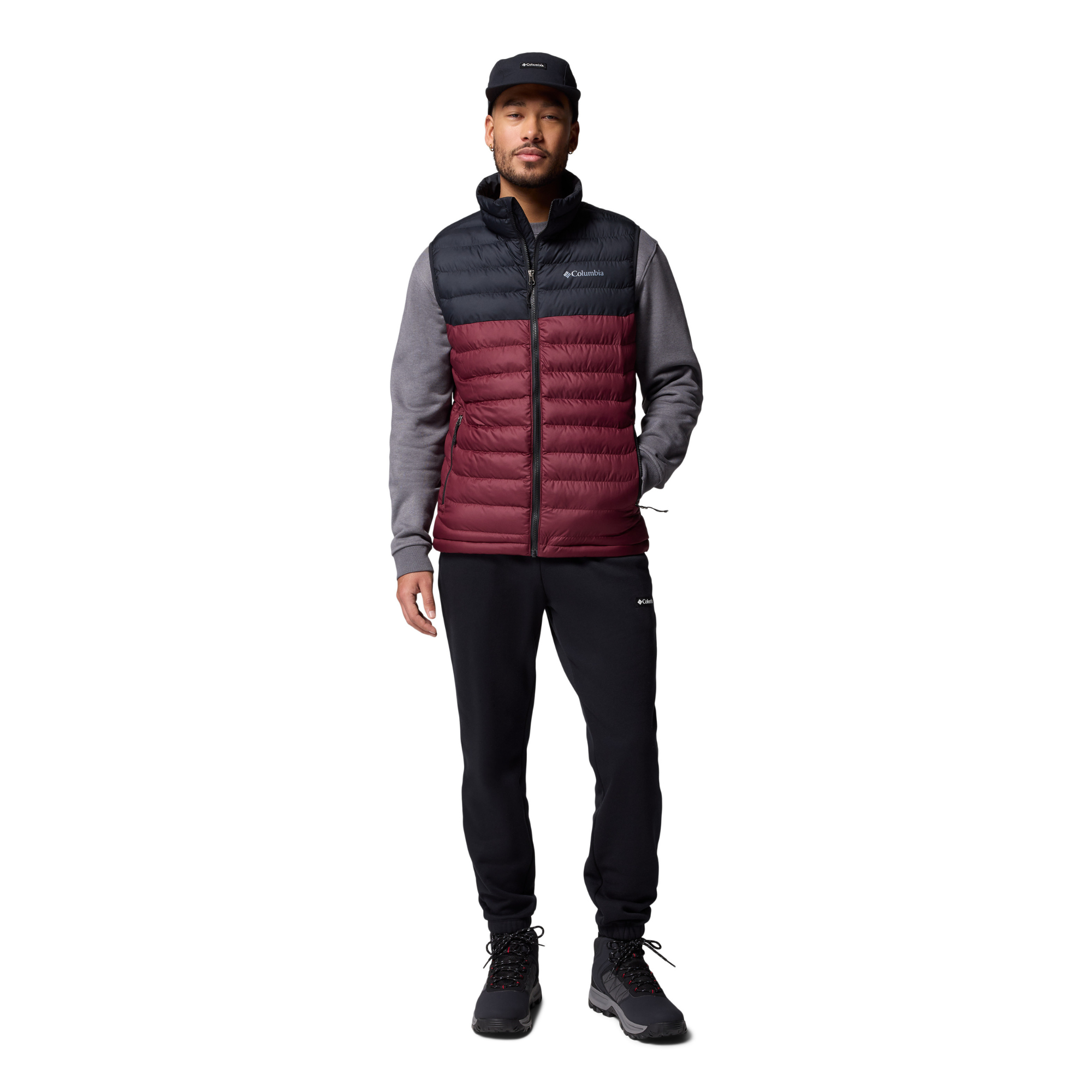 Columbia Men's Powder Lite II Insulated Vest (Rich Wine/Black)