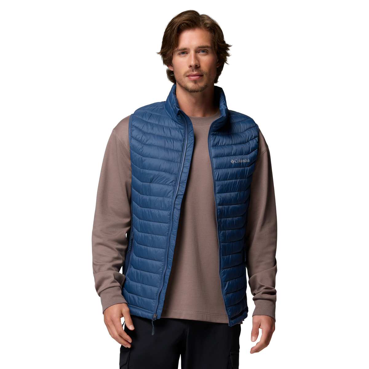 Columbia Men's Powder Pass Hybrid Puffer Body Warmer (Dark Mountain/Collegiate Navy)