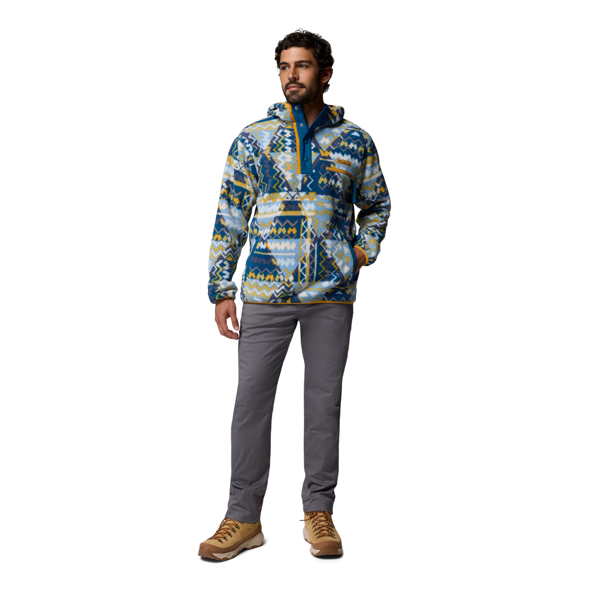 Columbia Men's Printed Helvetia II Hooded Fleece Hoody Phoenix Blue Geomix 443 2090881
