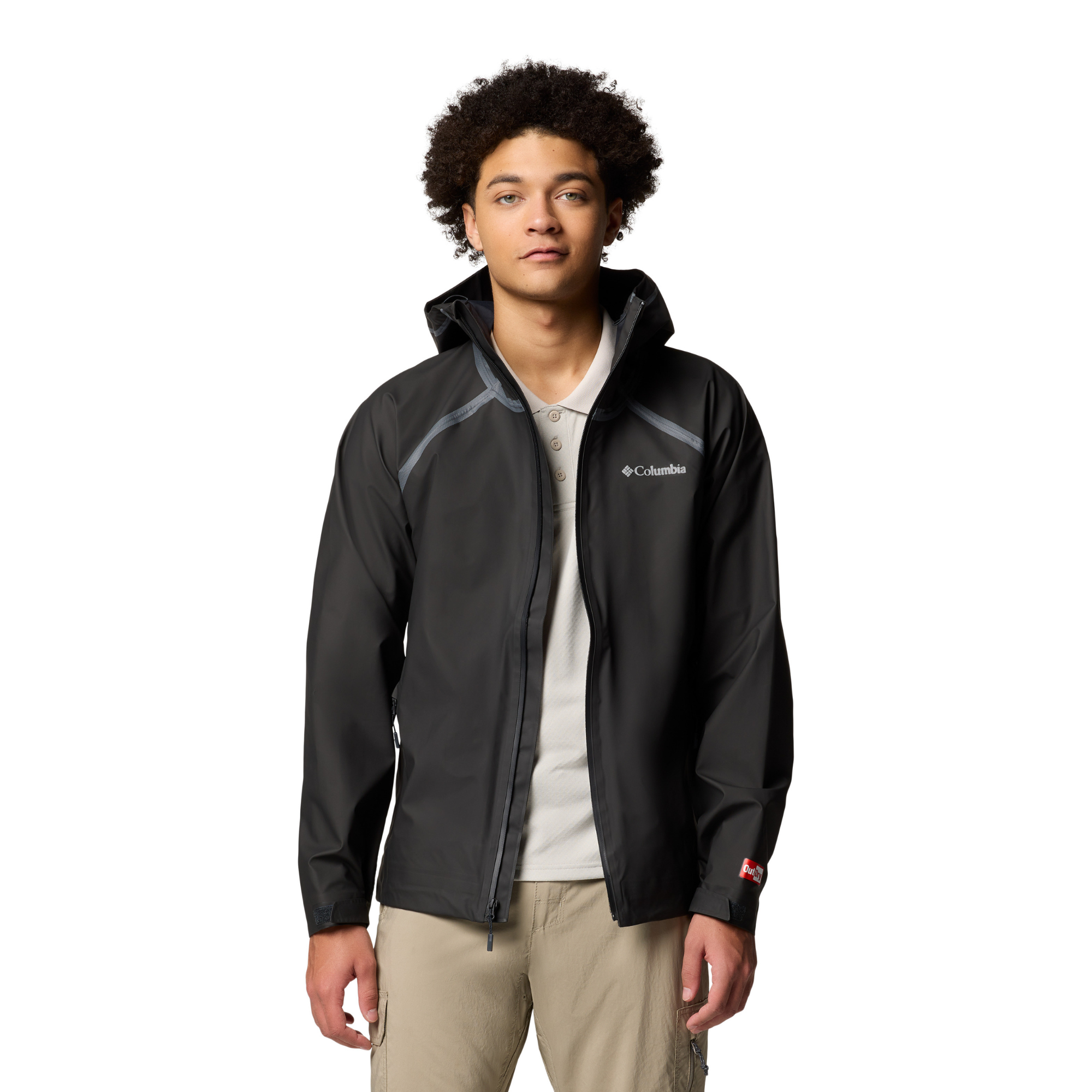 Columbia Men's Reign No Shine Outdry Extreme Waterproof Jacket (Black)