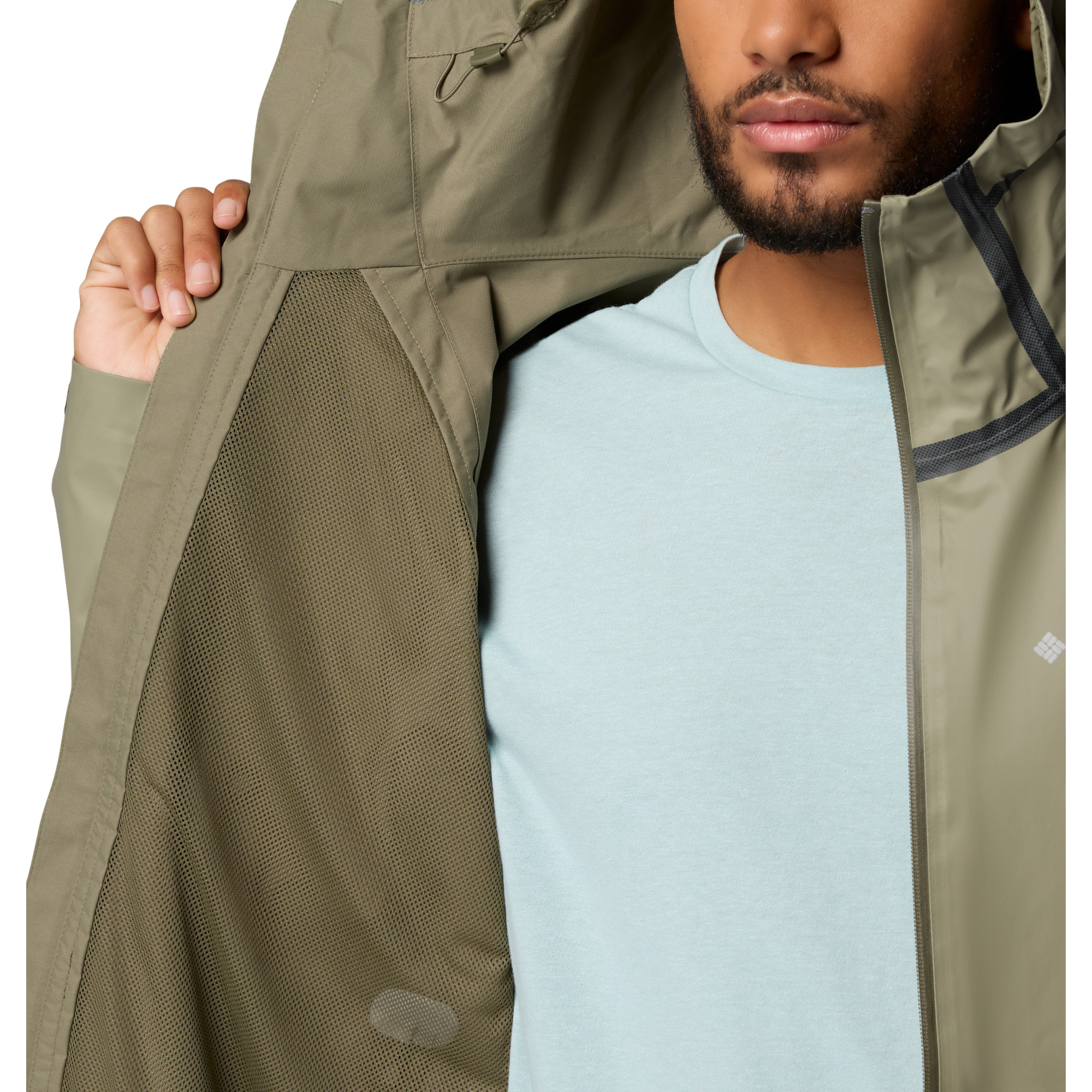 Columbia Men's Reign No Shine Outdry Extreme Waterproof Jacket (Stone Green)