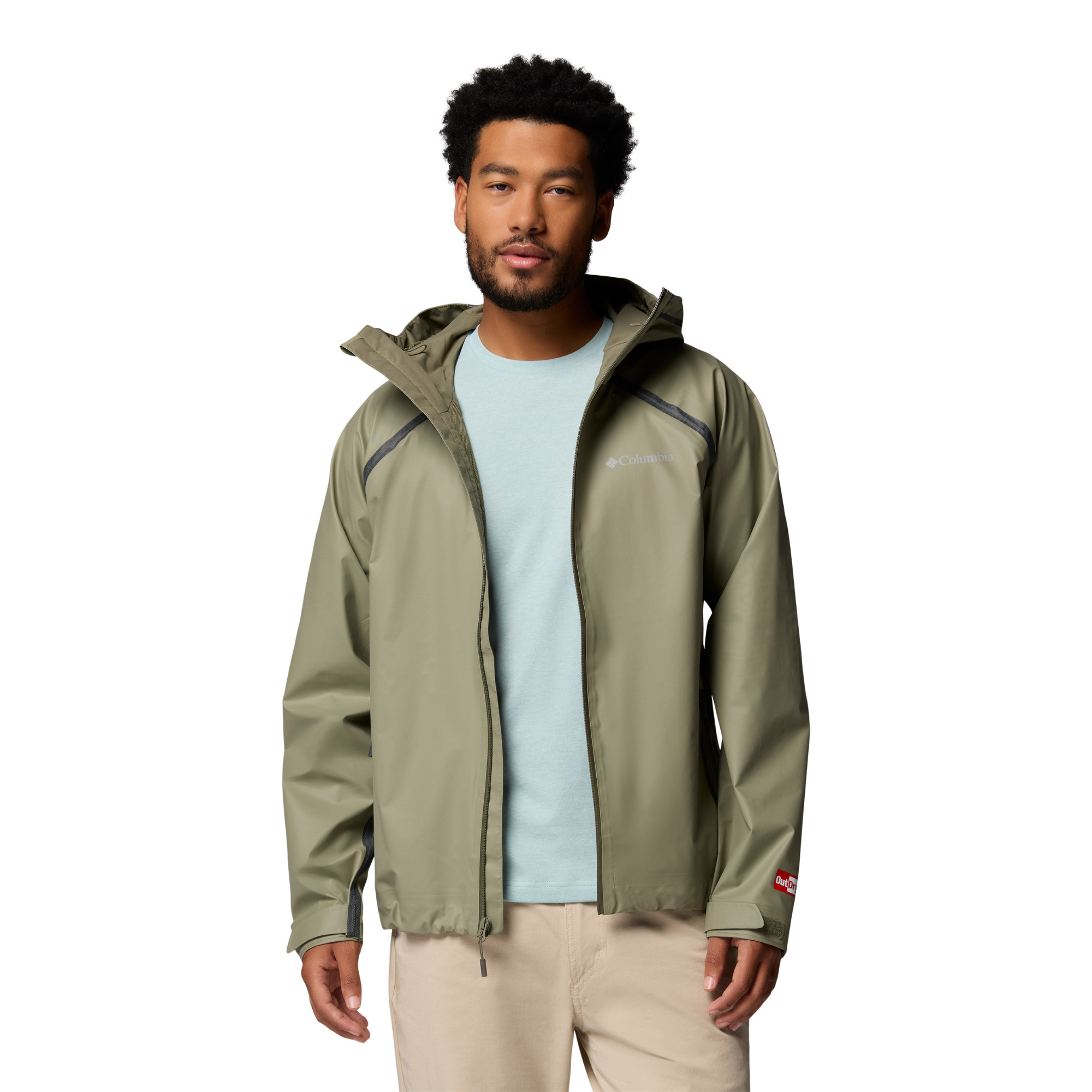 Columbia Men's Reign No Shine Outdry Extreme Waterproof Jacket (Stone Green)