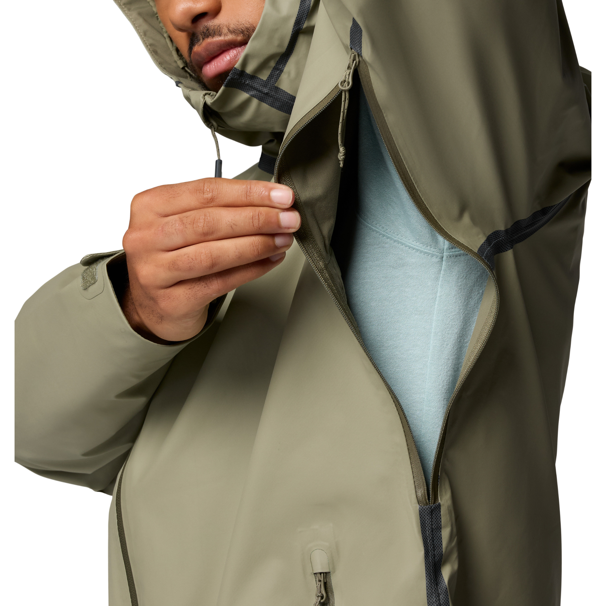 Columbia Men's Reign No Shine Outdry Extreme Waterproof Jacket (Stone Green)