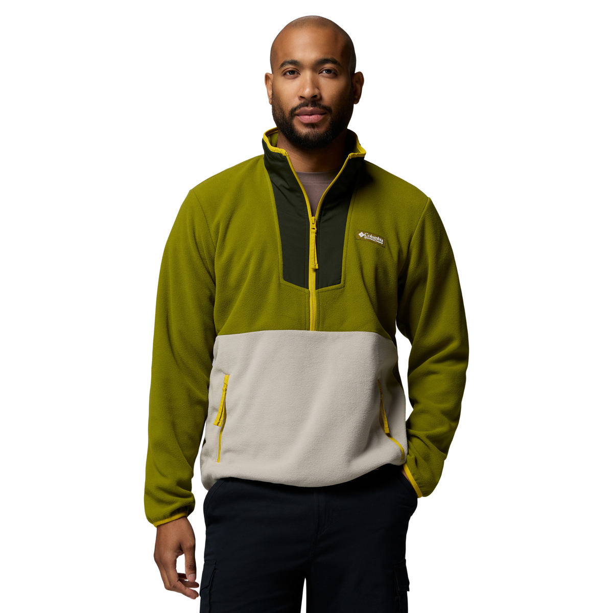Columbia Men's Sequoia Grove Half Zip Fleece Top (Mossy Green/Greenscape)