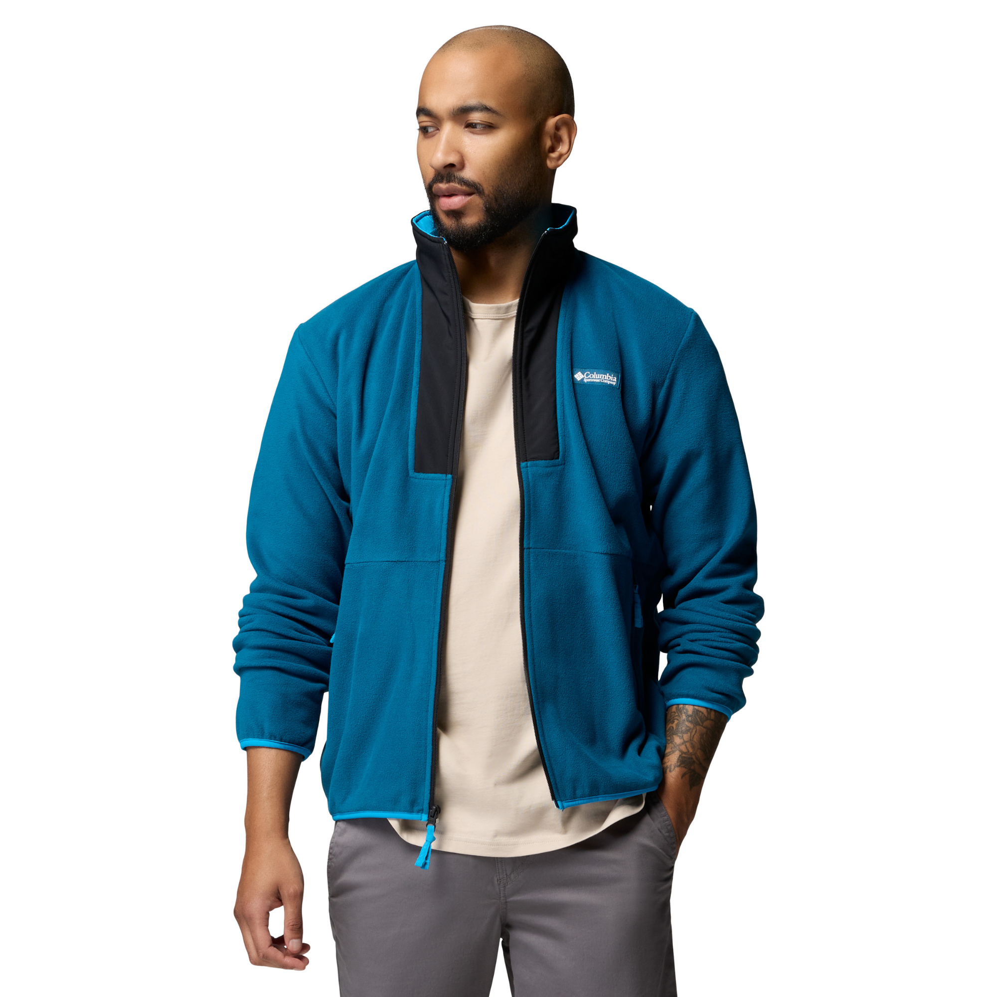 Columbia Men's Sequoia Grove II Full Zip Fleece Jacket Phoenix Blue Black 442 2174091