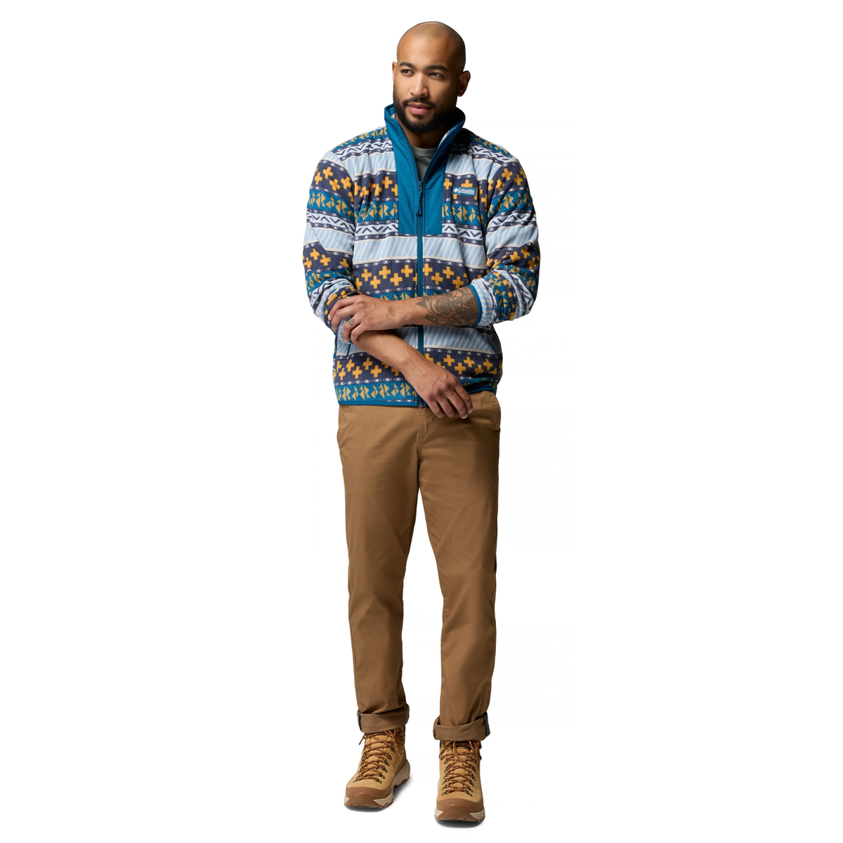 Columbia Men's Sequoia Grove II Printed Full Zip Fleece Jacket Phoenix Blue Wizard Island 442 2174071