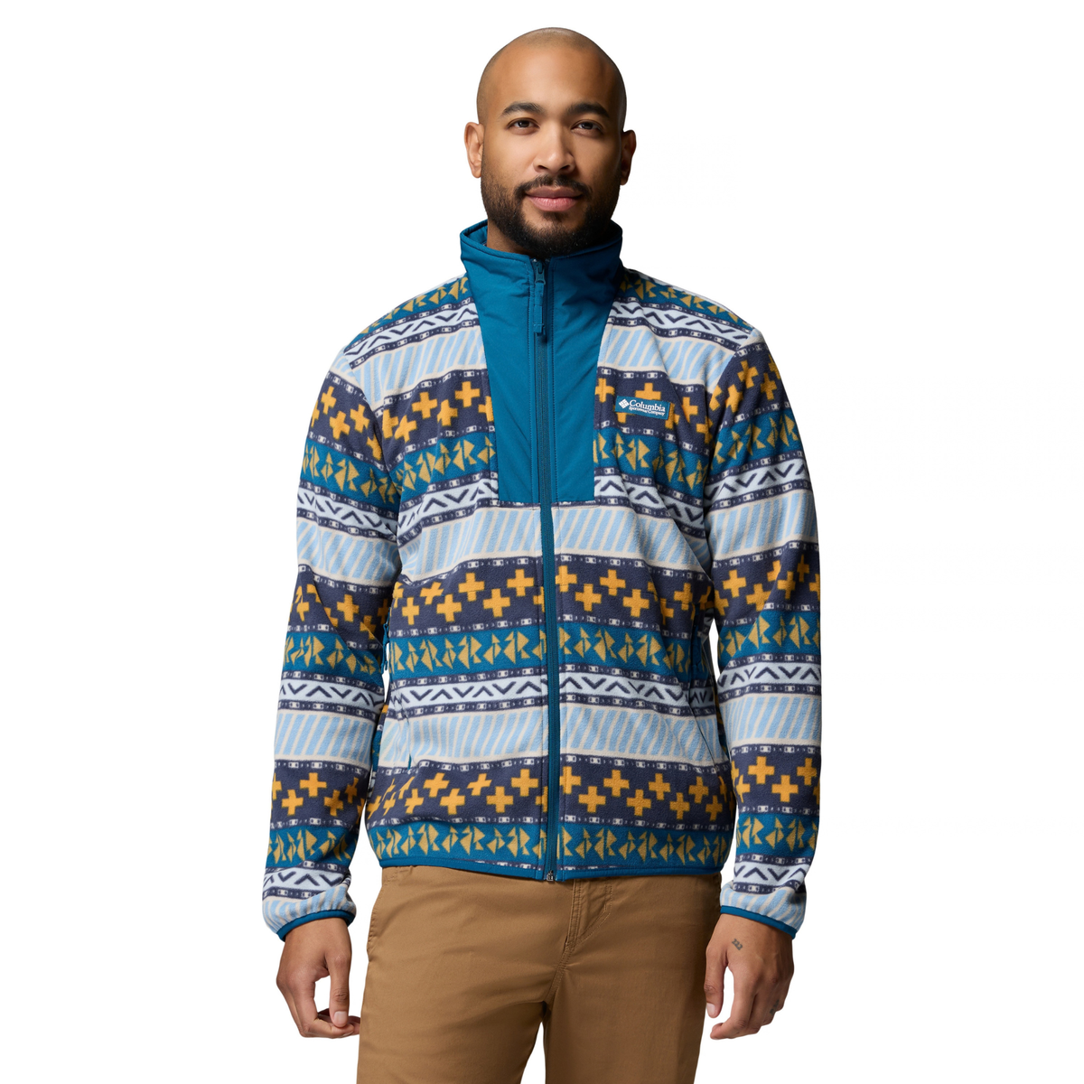 Columbia Men's Sequoia Grove II Printed Full Zip Fleece Jacket Phoenix Blue Wizard Island 442 2174071