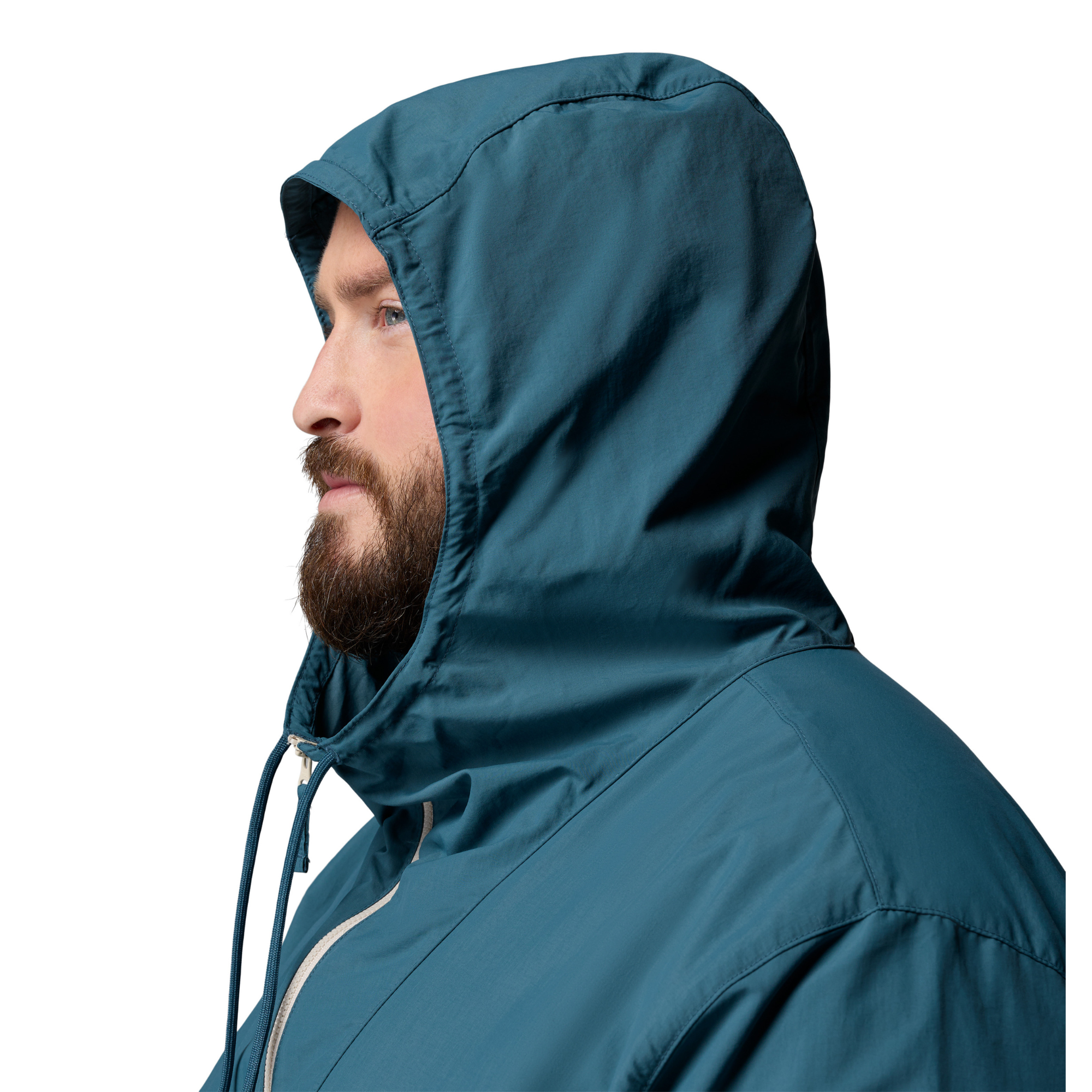 Columbia Men's Spire Valley Hooded UPF50 Windbreaker (Everblue/Dark Stone/Marine Light)