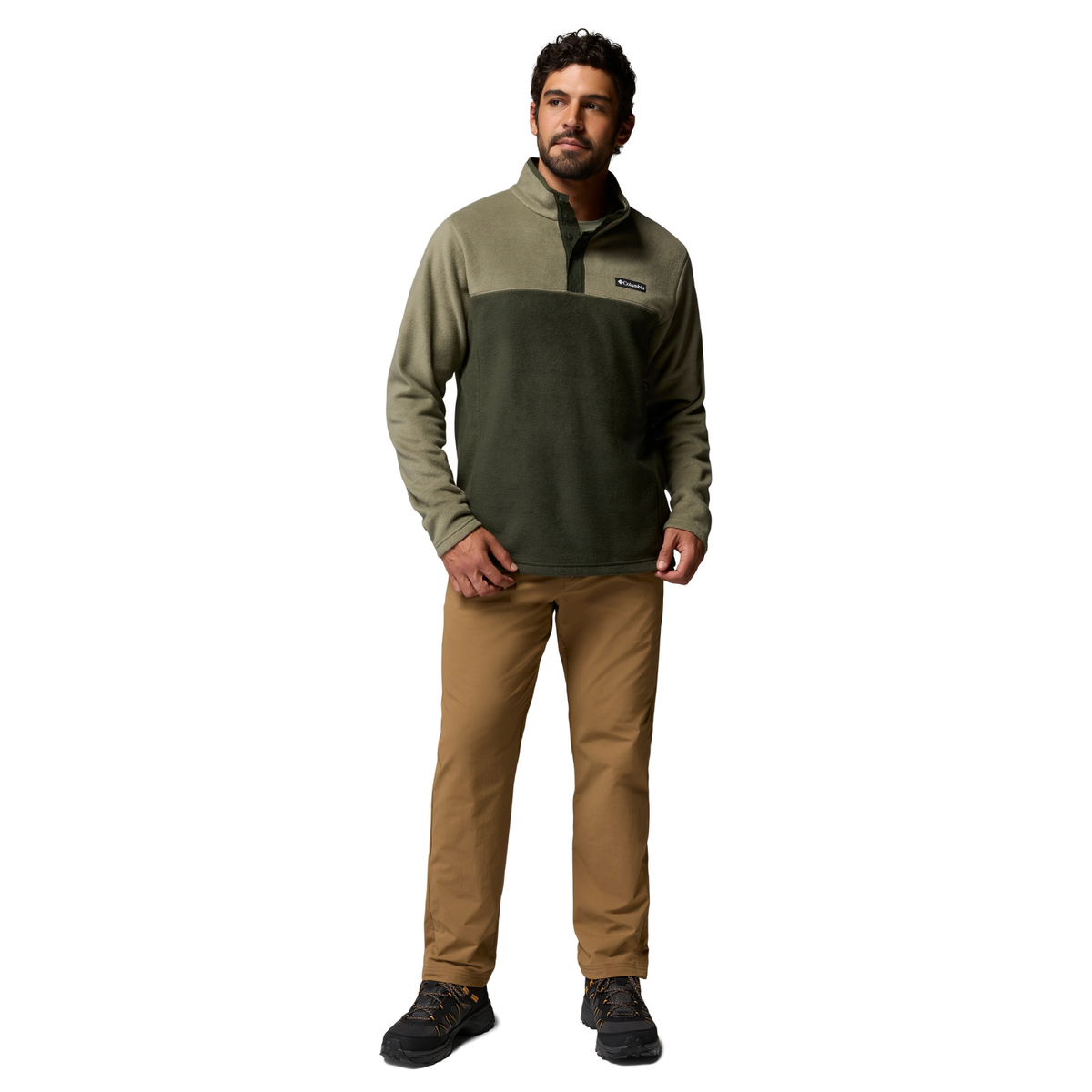 Columbia Men's Steens Mountain II Half Snap Fleece Top (Stone Green/Greenscape)