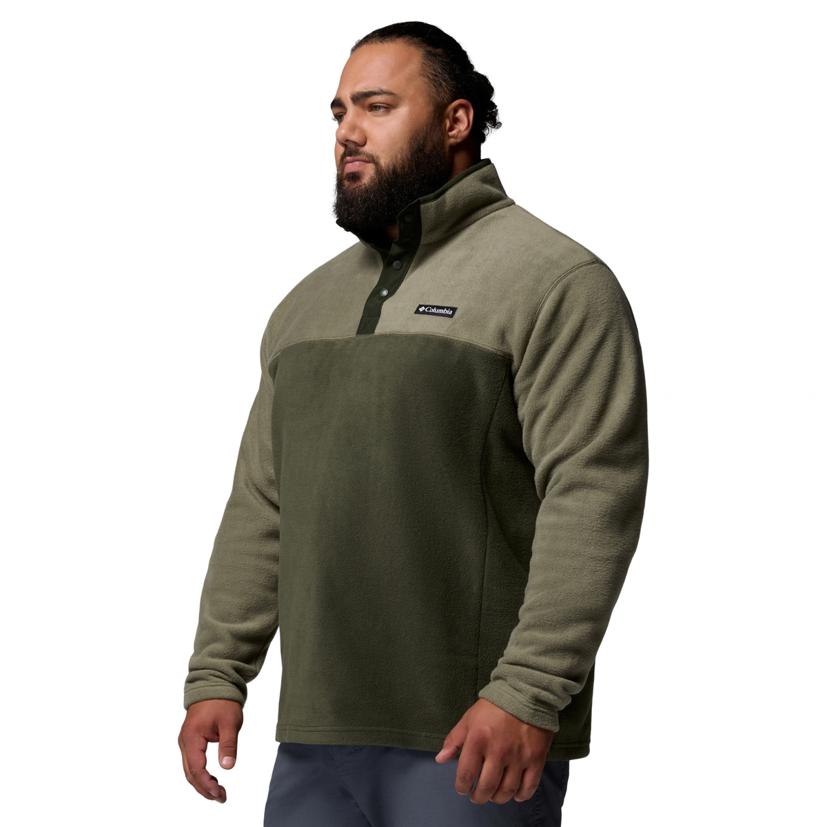 Columbia Men's Steens Mountain II Half Snap Fleece Top (Stone Green/Greenscape)