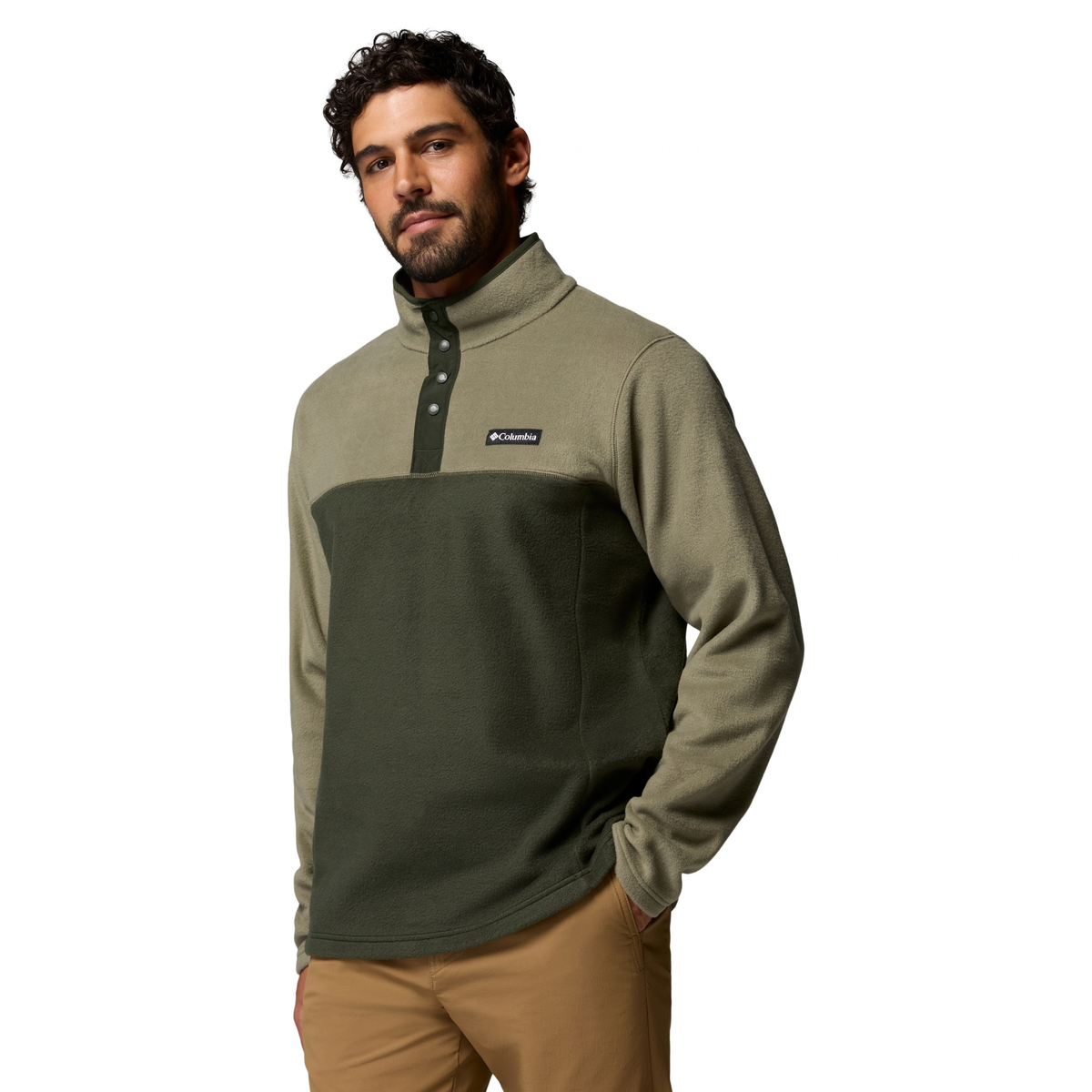 Columbia Men's Steens Mountain II Half Snap Fleece Top (Stone Green/Greenscape)