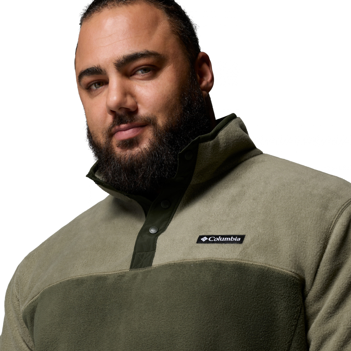 Columbia Men's Steens Mountain II Half Snap Fleece Top (Stone Green/Greenscape)