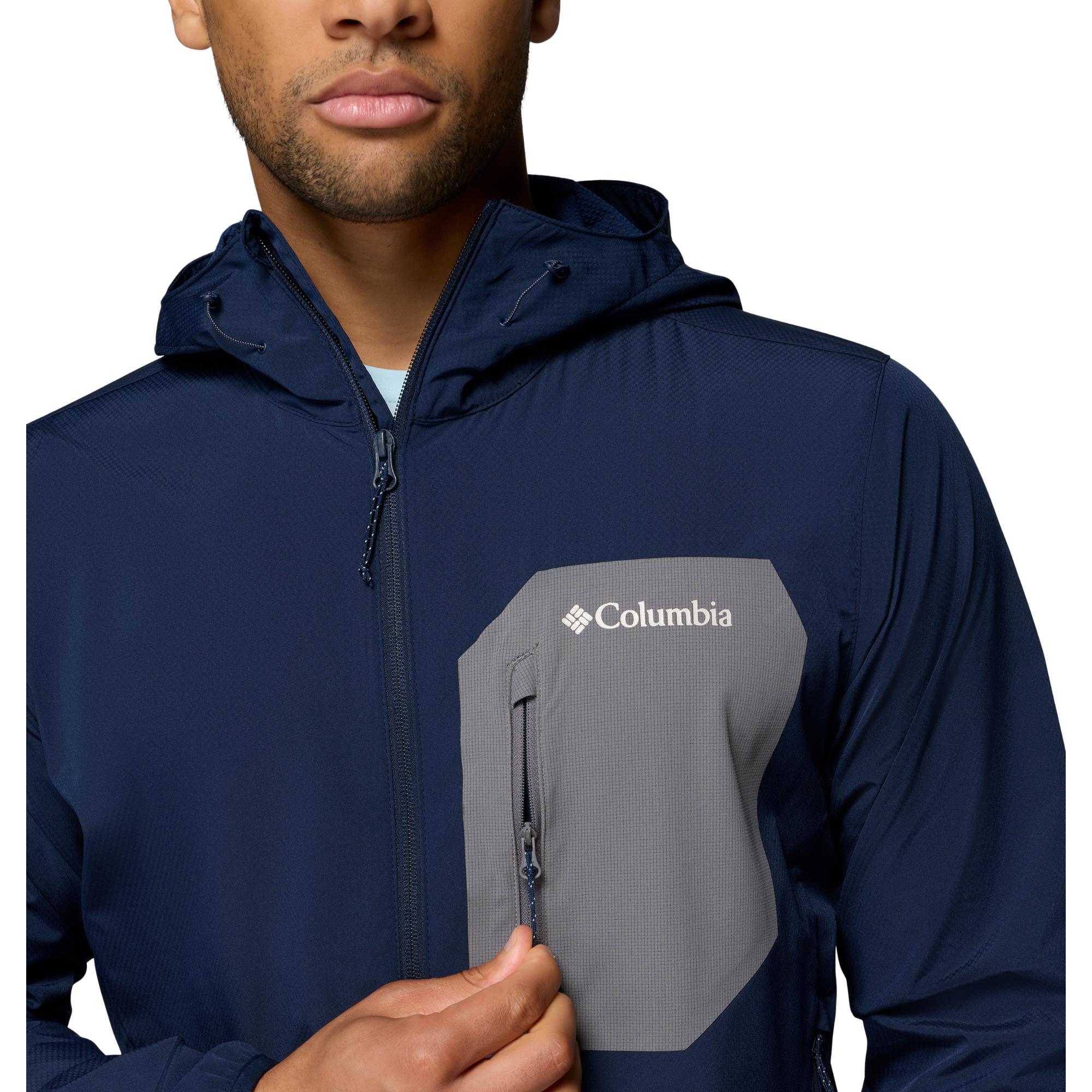 Columbia Men's Tall Heights III Hooded Softshell Jacket (Collegiate Navy/City Grey)