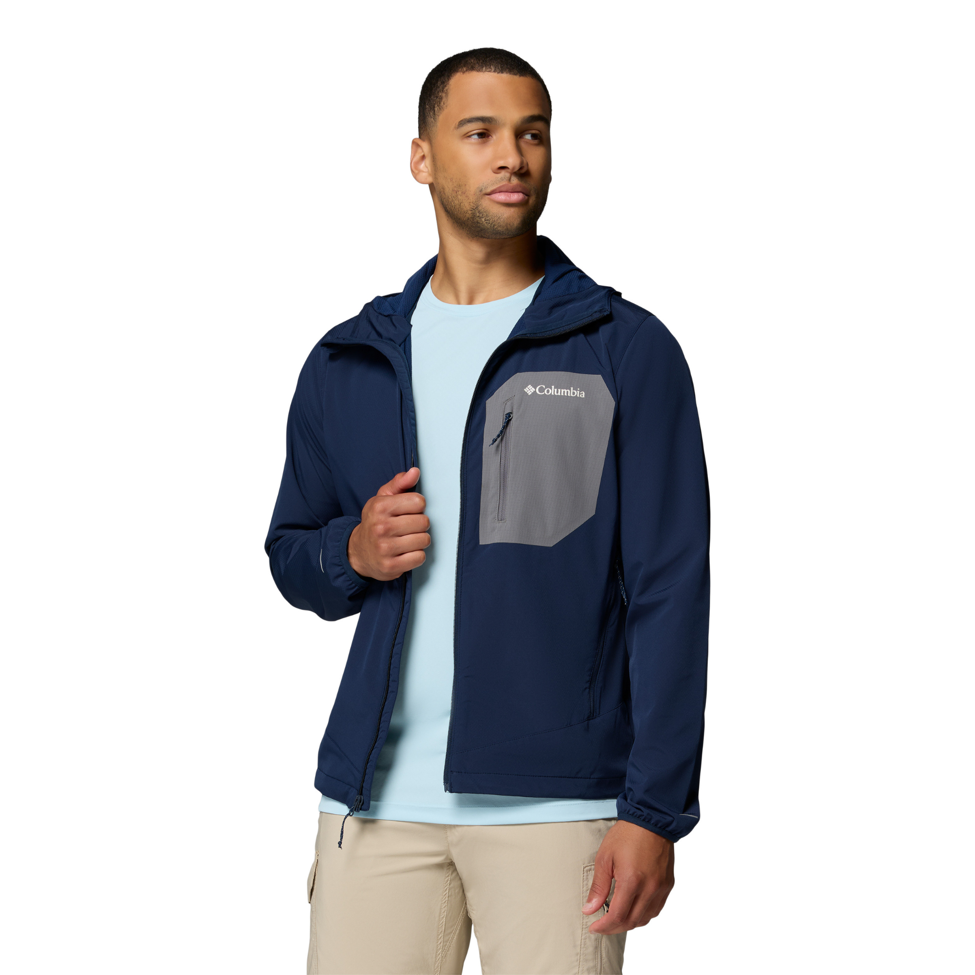 Columbia Men's Tall Heights III Hooded Softshell Jacket (Collegiate Navy/City Grey)