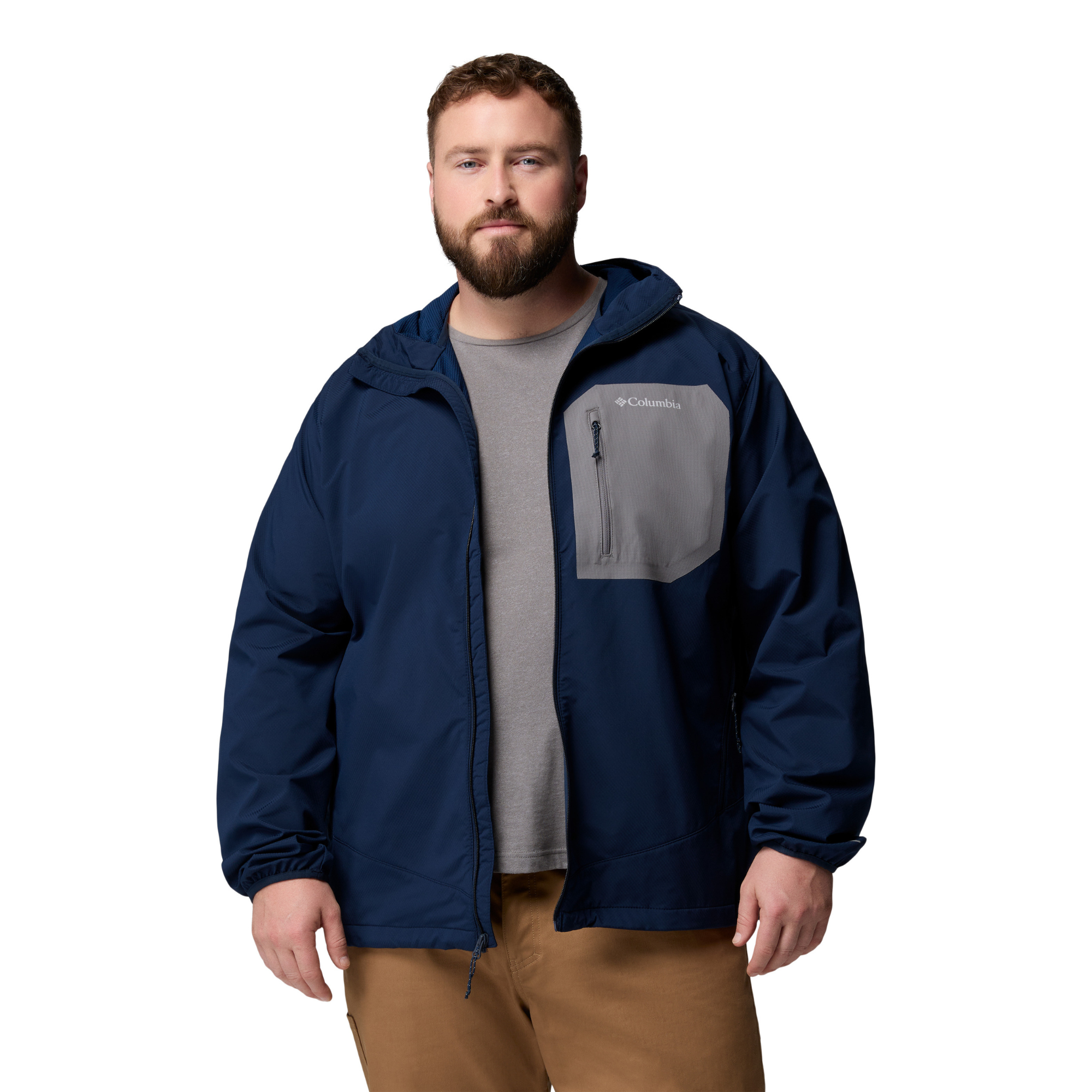 Columbia Men's Tall Heights III Hooded Softshell Jacket (Collegiate Navy/City Grey)