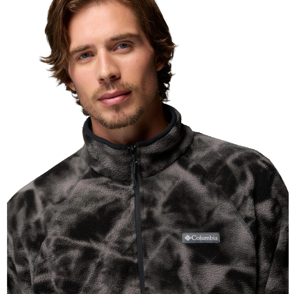 Columbia Men's Timber Crest MTR Printed Half Zip Fleece Top Black Icypeaks 010 2173561