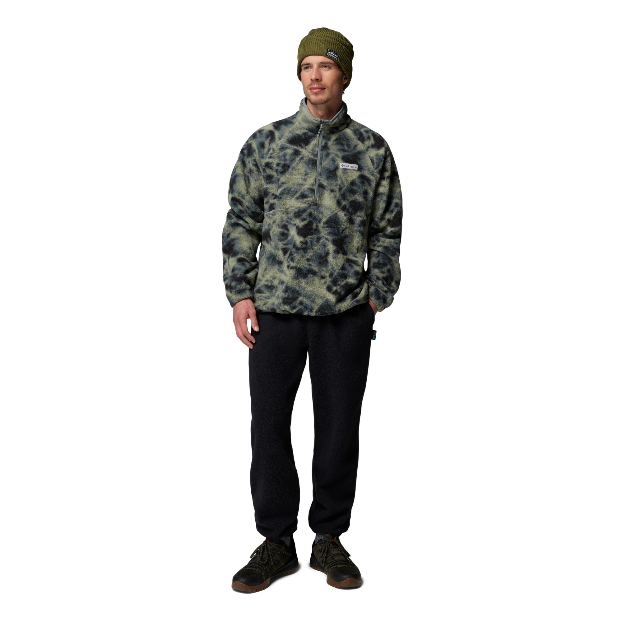 Columbia Men's Timber Crest MTR Printed Half Zip Fleece Top Sedona Sage Icypeaks 342 2173561