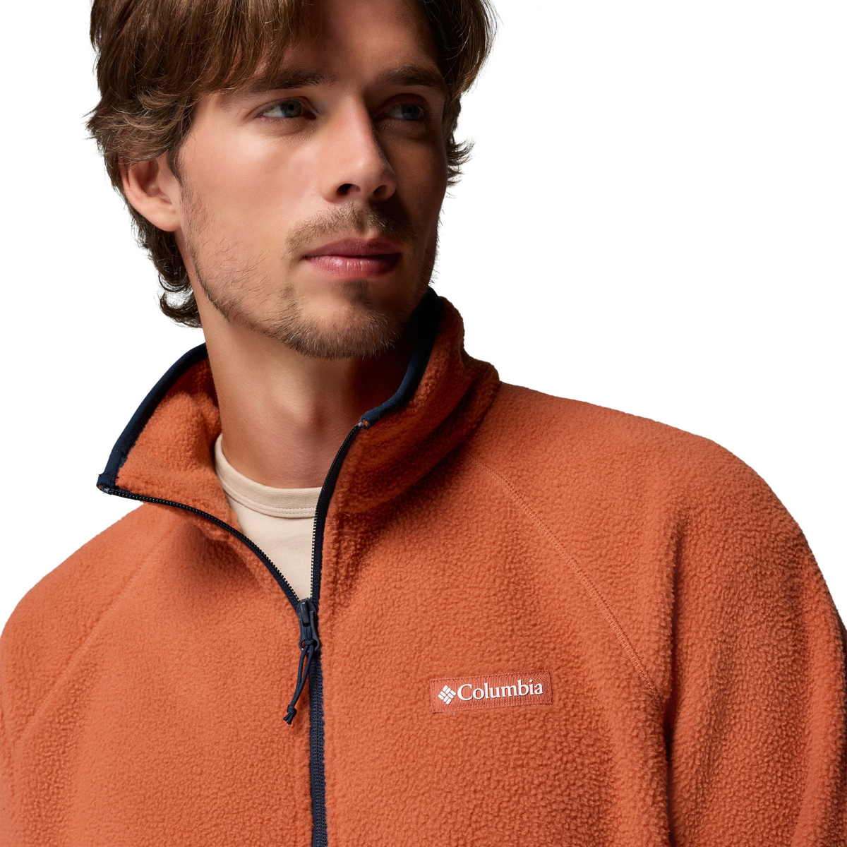 Columbia Men's Timber Crest MTR Sherpa Half Zip Fleece Top (Teak Brown)